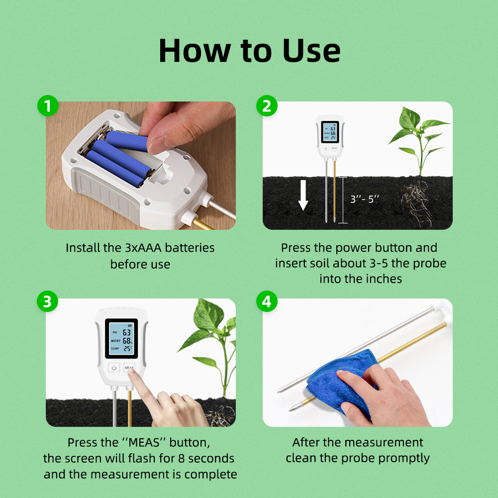 Easy Use Digital Soil pH Meter for Gardening – Portable, Fast, and Backlit for Family & Beginners