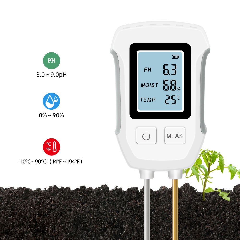 Precision Tool for Agriculture & Research: Advanced Backlit Digital Soil pH Meter with Fast 0.1 Accuracy & ATC