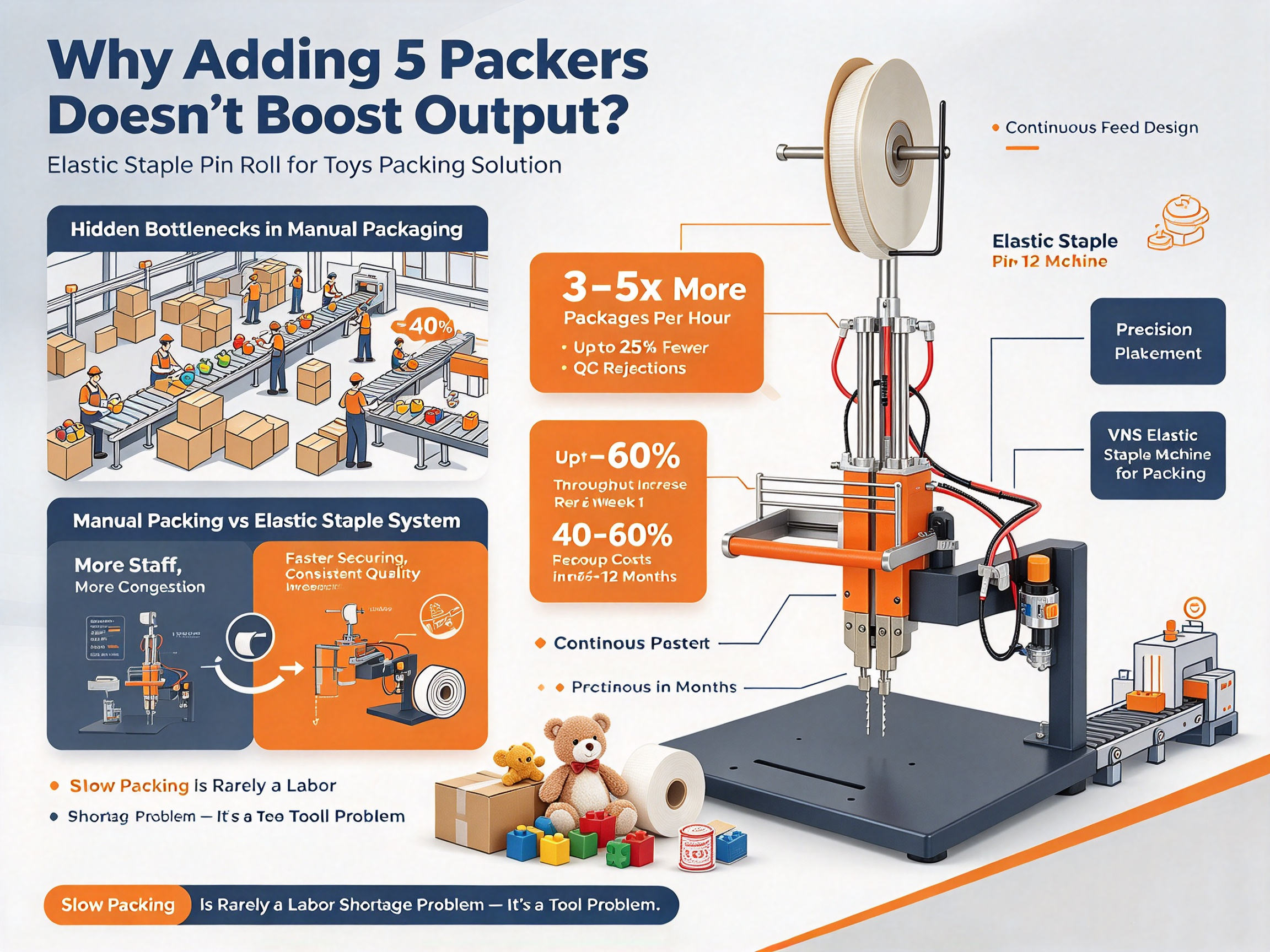Why Adding 5 Packers Fails? Elastic Staple Pin Roll for Toys Packing Guide