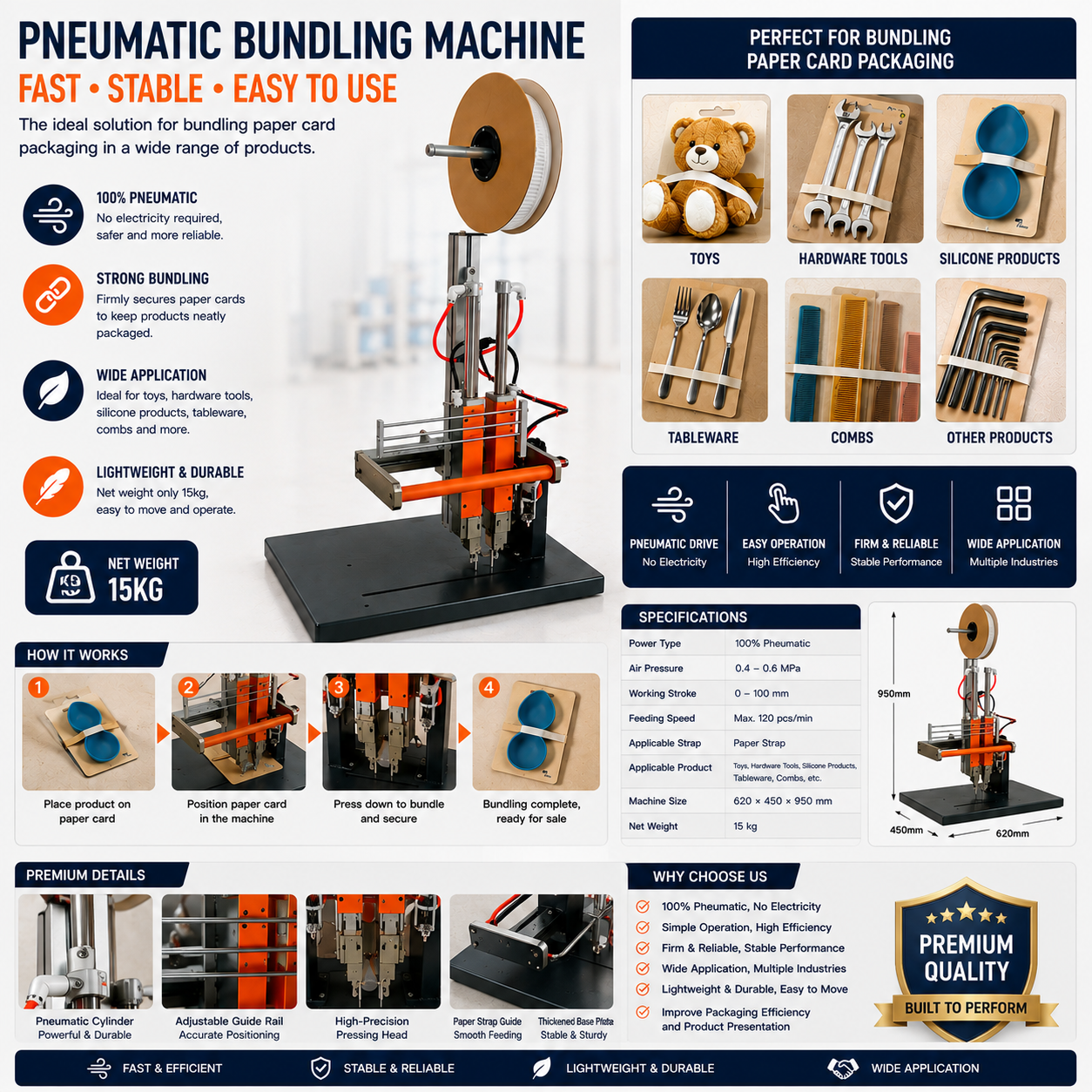 Elastic Staple Machine Dual-Needle Operation Pneumatic Bladeless Automatic Fastening Equipment for Toys Hardware Accessories Packaging