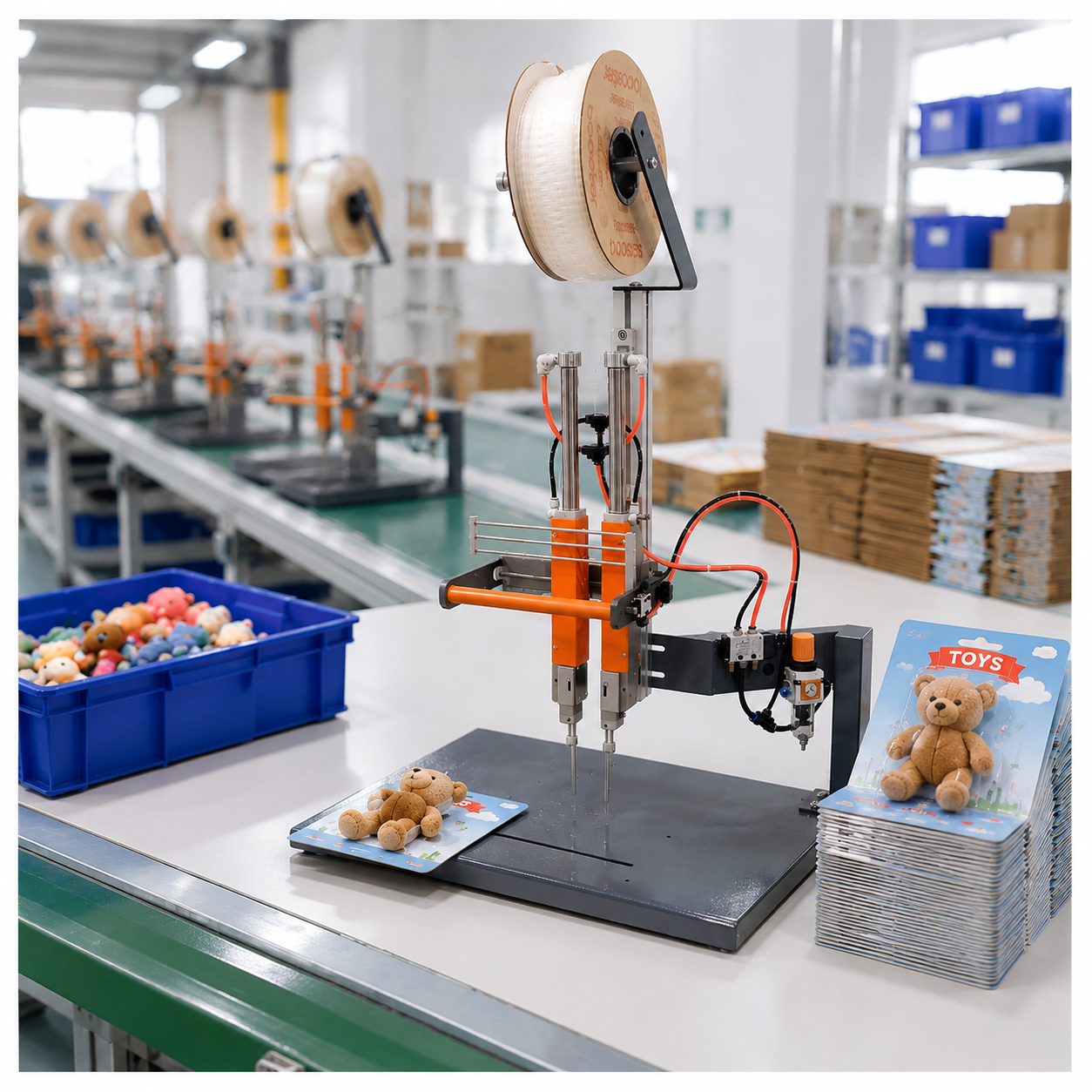 High Efficiency Elastic Staple Machine Dual Head Automatic Packaging Binding Equipment Industrial High Tensile Strength