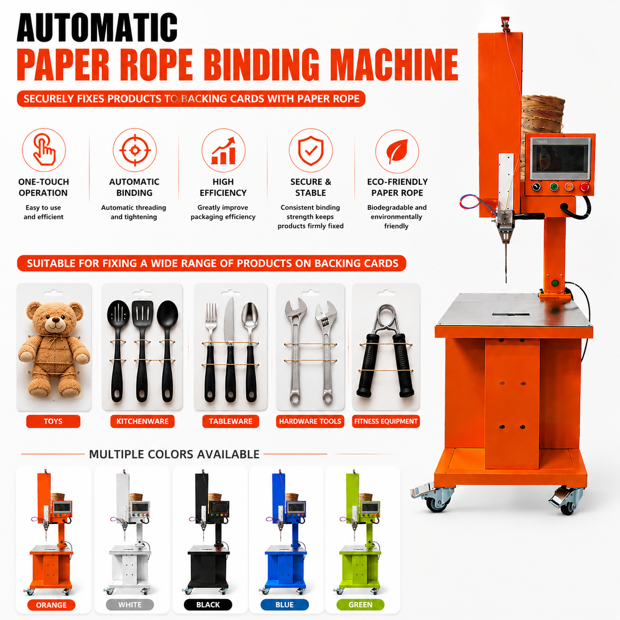 Eco String Binding for Retail – Automatic Paper Rope Fastening Machine