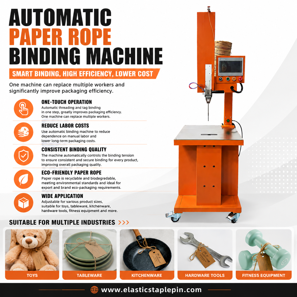 Eco Paper Rope Fastening Machine – Automatic Biodegradable Rope Binding System