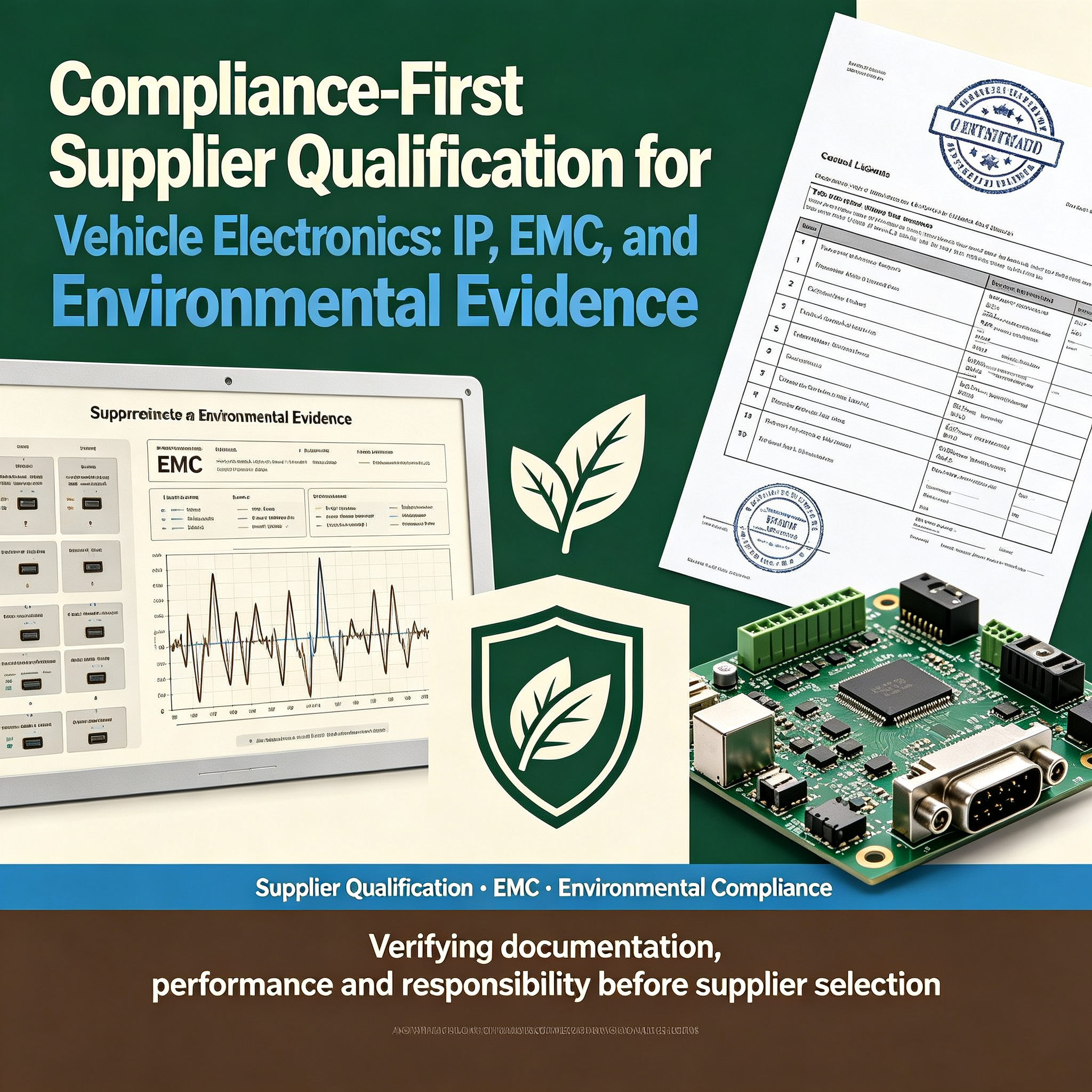 Compliance-First Supplier Qualification for Vehicle Electronics: IP, EMC, and Environmental Evidence