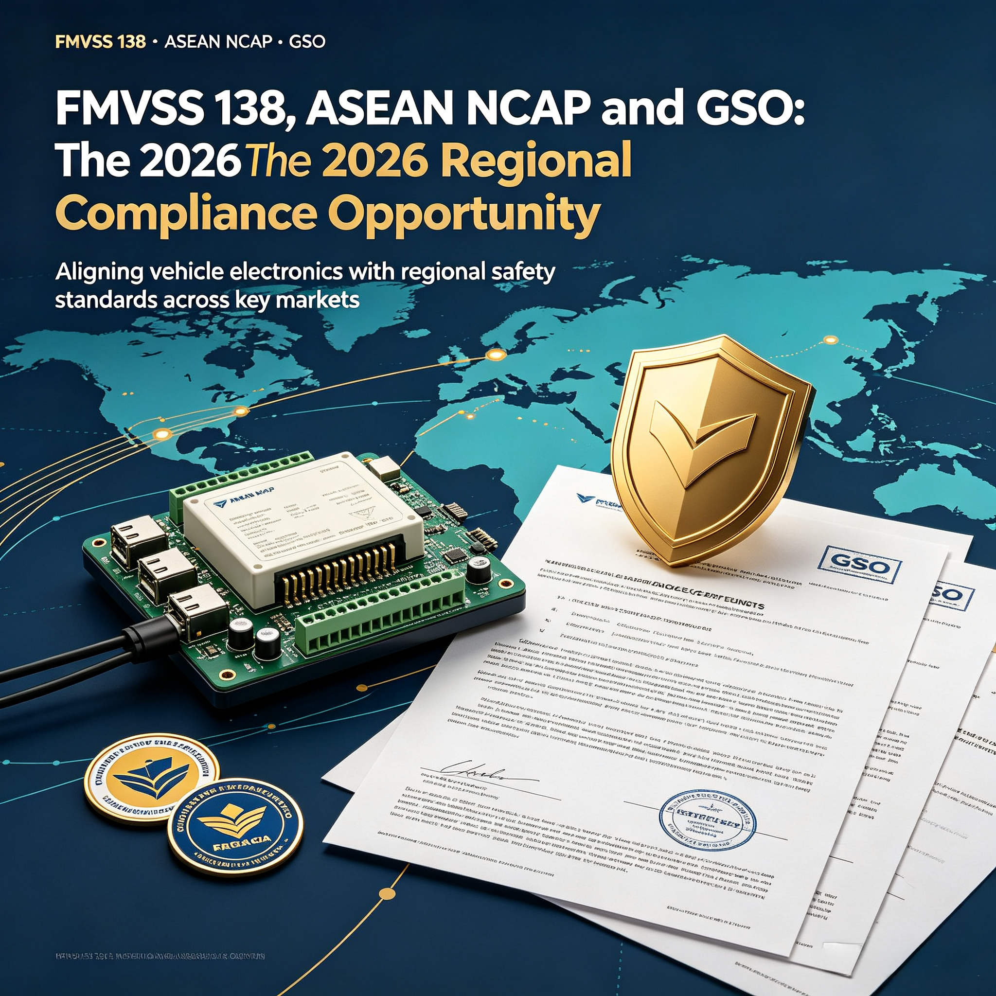 FMVSS 138, ASEAN NCAP and GSO: The 2026 Regional Compliance Opportunity