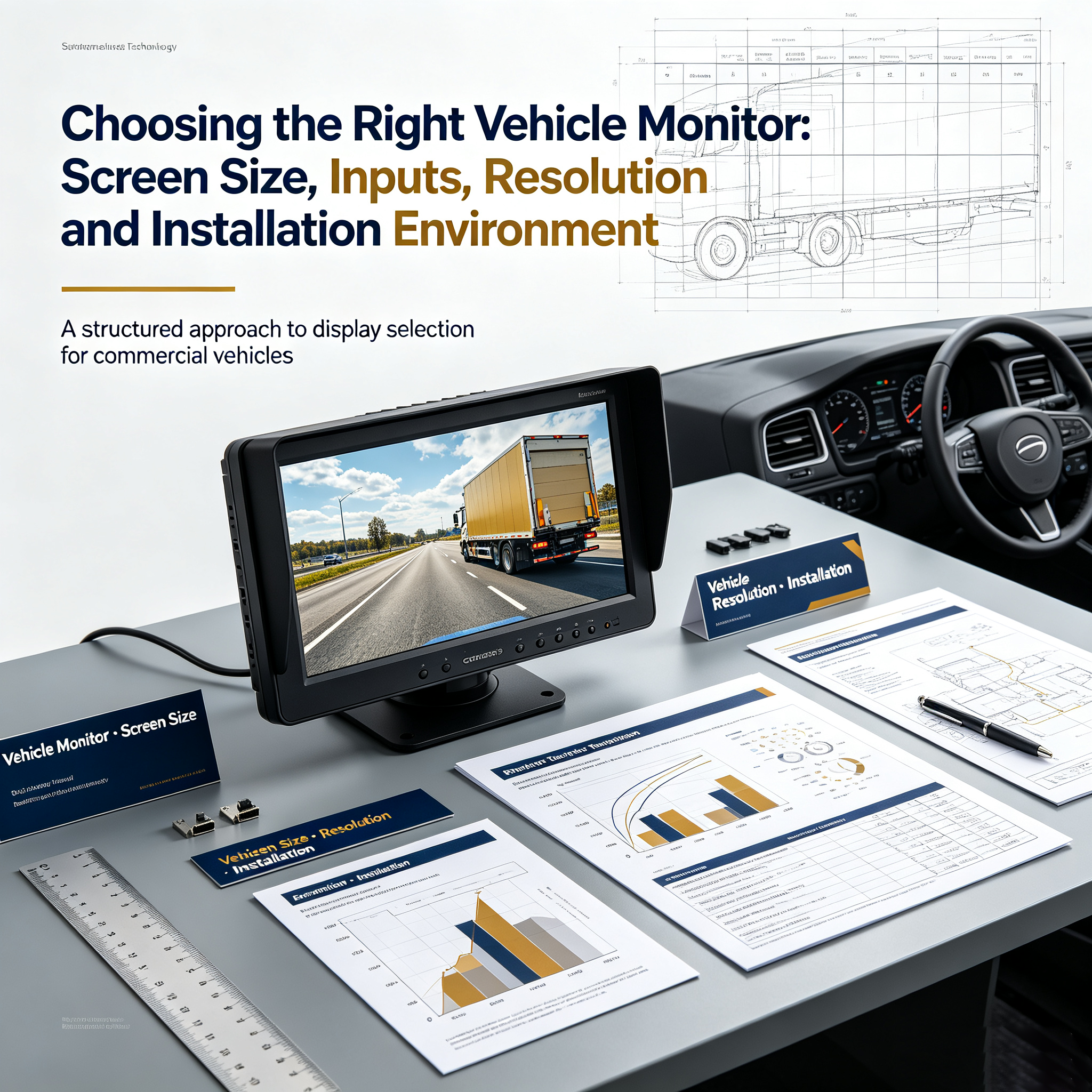 Choosing the Right Vehicle Monitor: Screen Size, Inputs, Resolution and Installation Environment