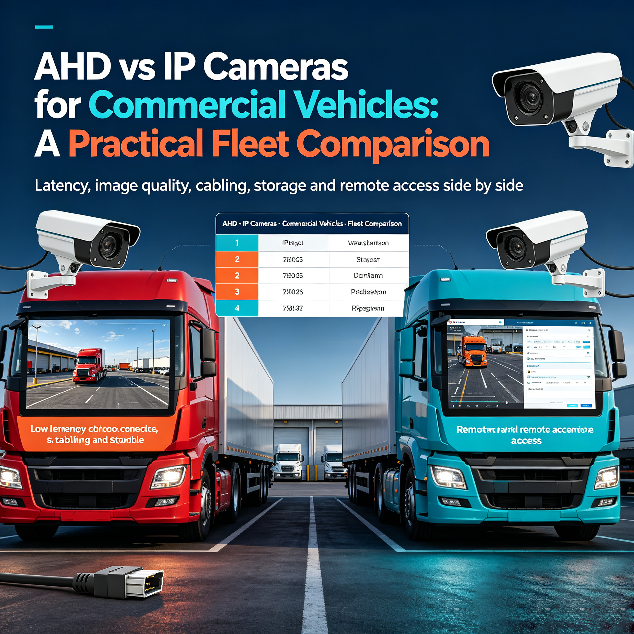 AHD vs IP Cameras for Commercial Vehicles: A Practical Fleet Comparison