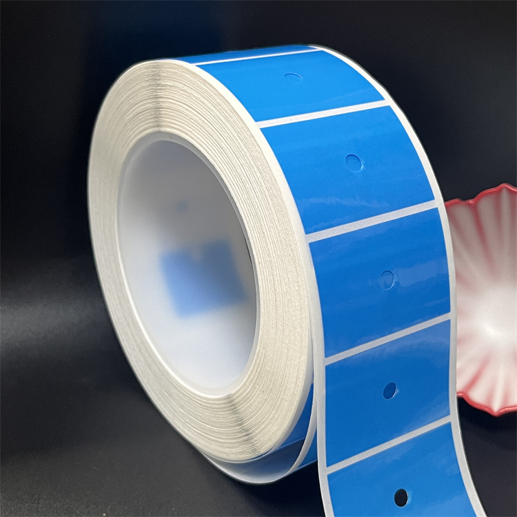 40×35mm Anti-Slip Edging Sticker for Optical Lens – Blue Adhesive Label Roll with Positioning Hole