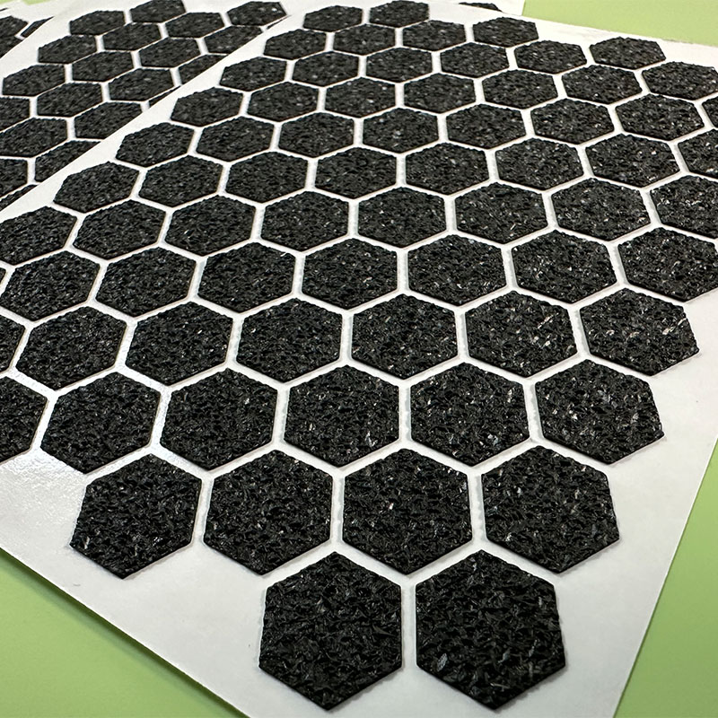 Hexagon Anti-Slip Rubber Pads – 14.6mm Self-Adhesive Stickers for Furniture, Electronics & More (72 pcs/sheet)