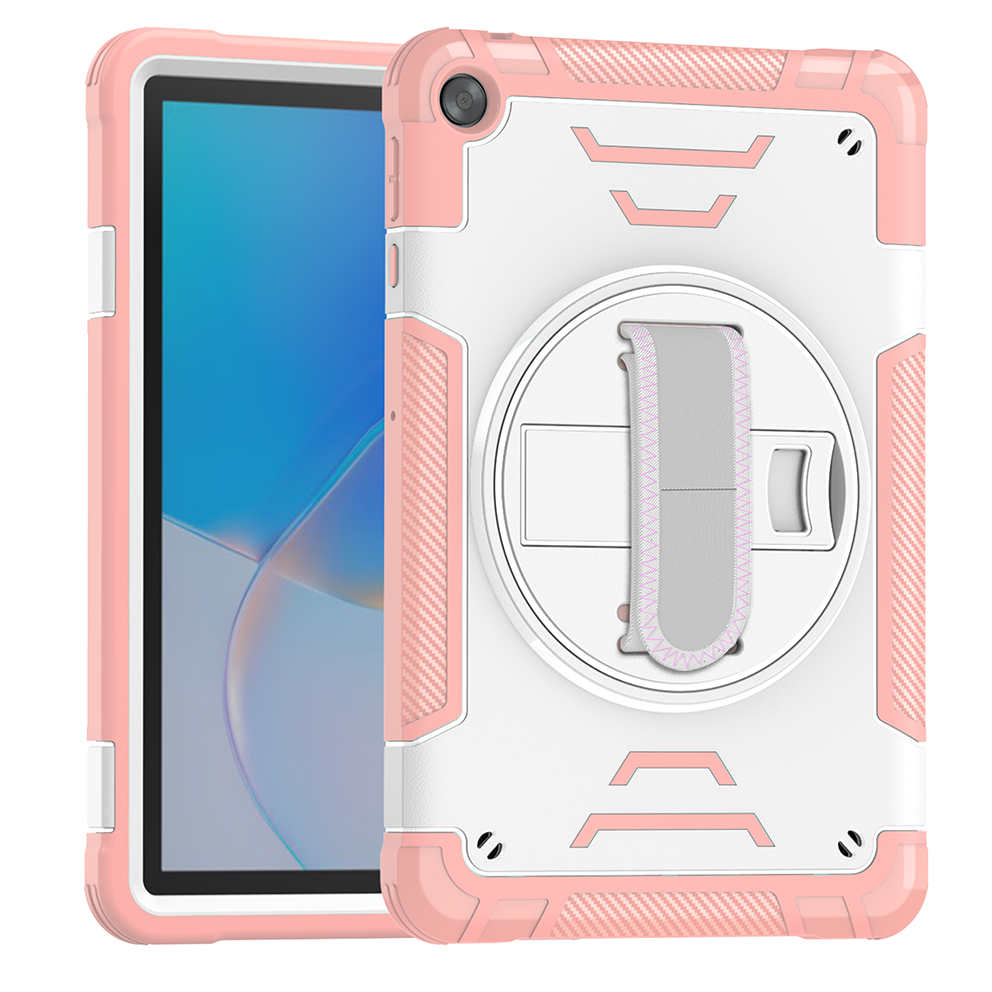 TOZIZO for Huawei MatePad SE Protective TPU Case Rose Gold with Multi-Angle Kickstand, Adjustable Hand Strap & Shoulder Carry for Schools and Retail