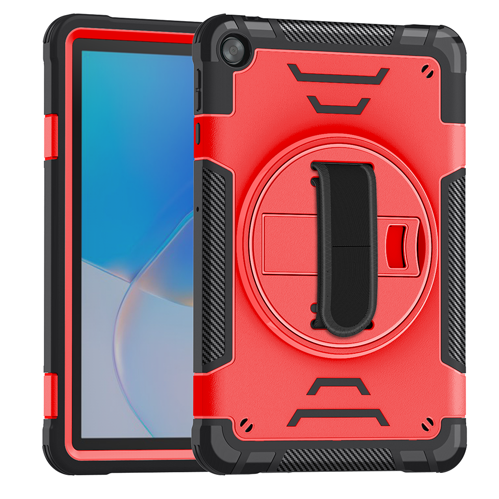 TOZIZO for Huawei MatePad SE Heavy Duty TPU Case Red with Foldable Stand, Adjustable Hand Grip & Wide Shoulder Strap for Field Service and Logistics