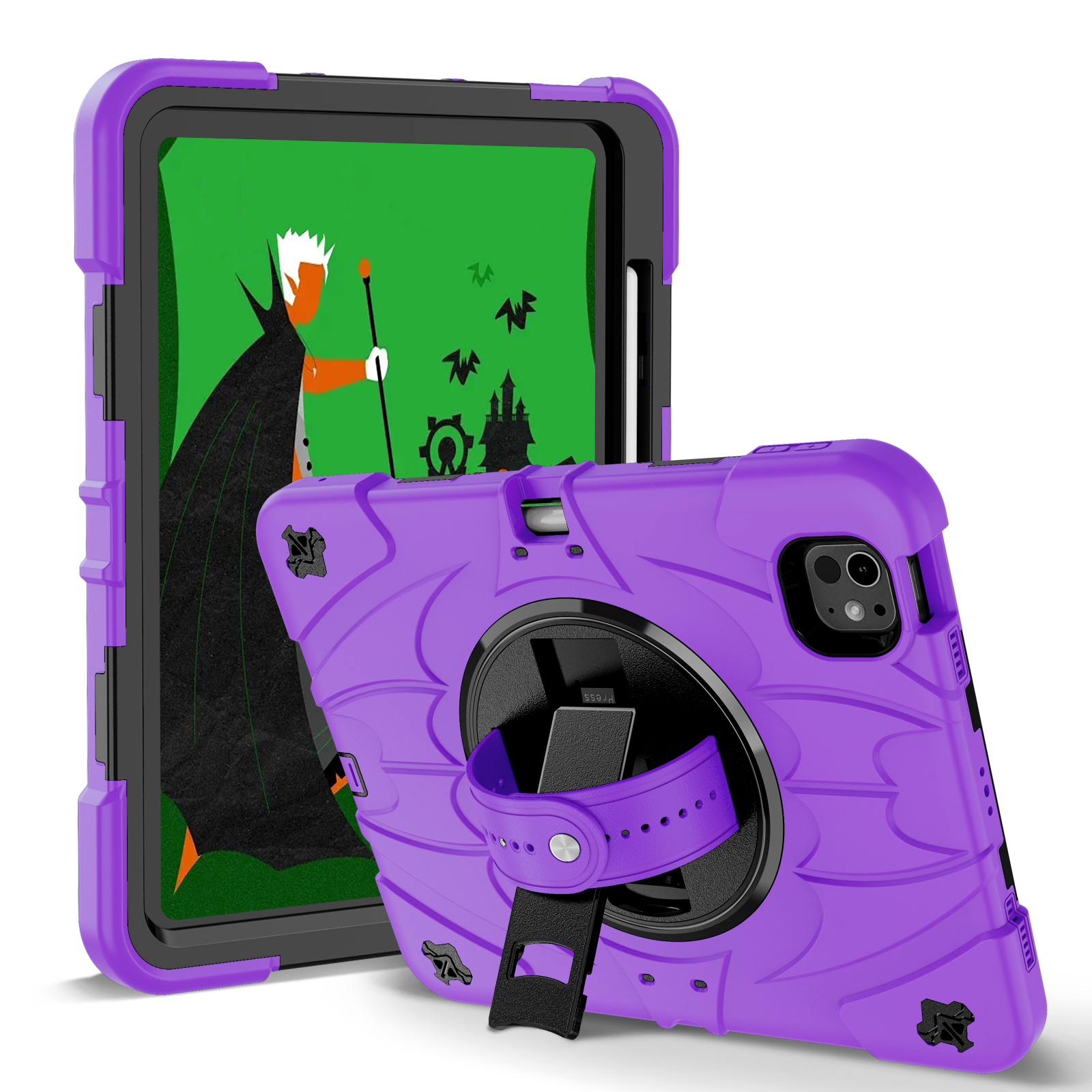 TOZIZO Purple Tablet Case for iPad Pro 11 with Heavy Duty Protection and Rotating Stand