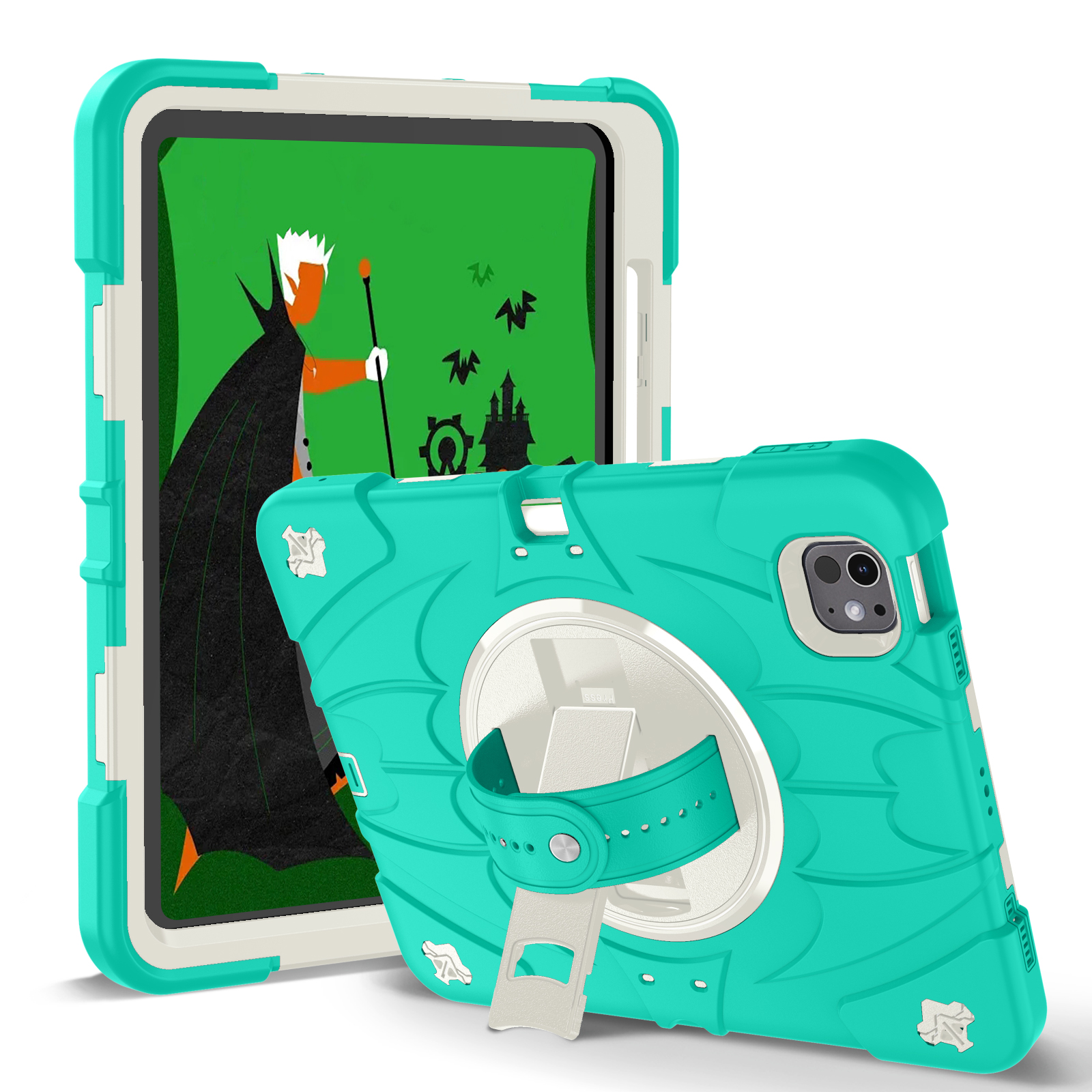 TOZIZO Mint Green Rugged Case for iPad Pro 11 with Adjustable Strap and Stand