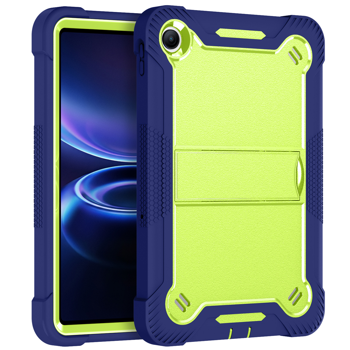 TOZIZO Navy Blue Commercial Tablet Case for Redmi Pad2 SE, Enterprise 3-Layer Drop Protection with Foldable Viewing Stand