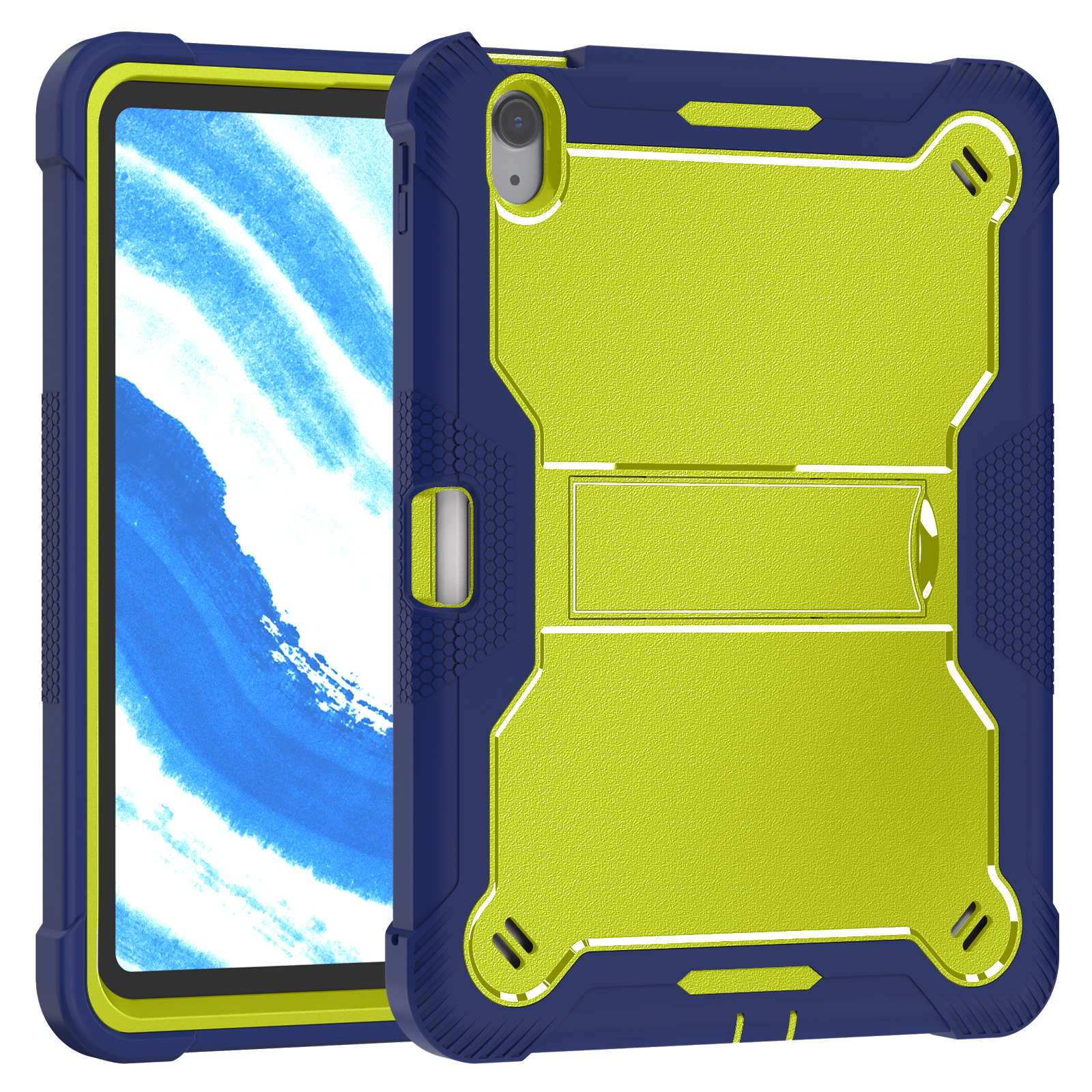 TOZIZO Navy Blue Enterprise Rugged Case for iPad Air 11, Anti-Slip 3-in-1 Protection with Landscape Stand | Bulk Procurement