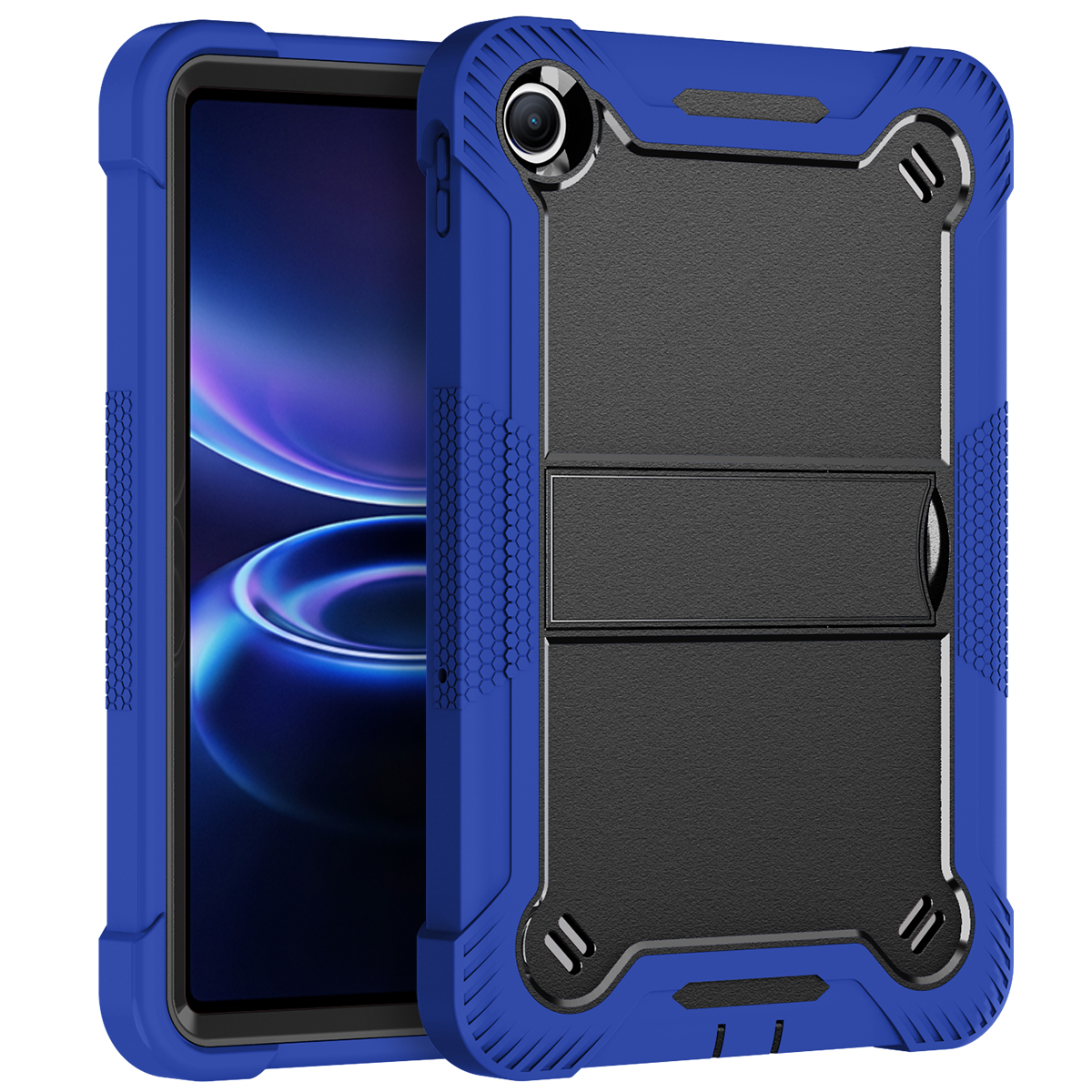 TOZIZO Dark Blue Shockproof Business Case for Redmi Pad2 SE with Multi-Angle Landscape Stand and Reinforced Silicone PC Protection