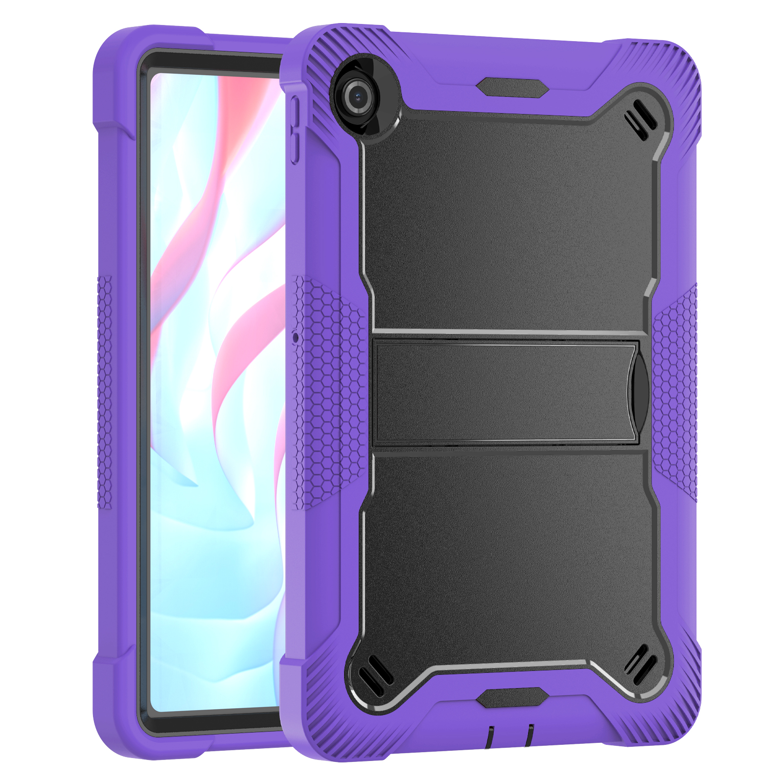 TOZIZO Purple Black For Lenovo Zhaoyang K10C 10.1 protective Case – Multi-Angle Stand Protection for Training & Shared Devices