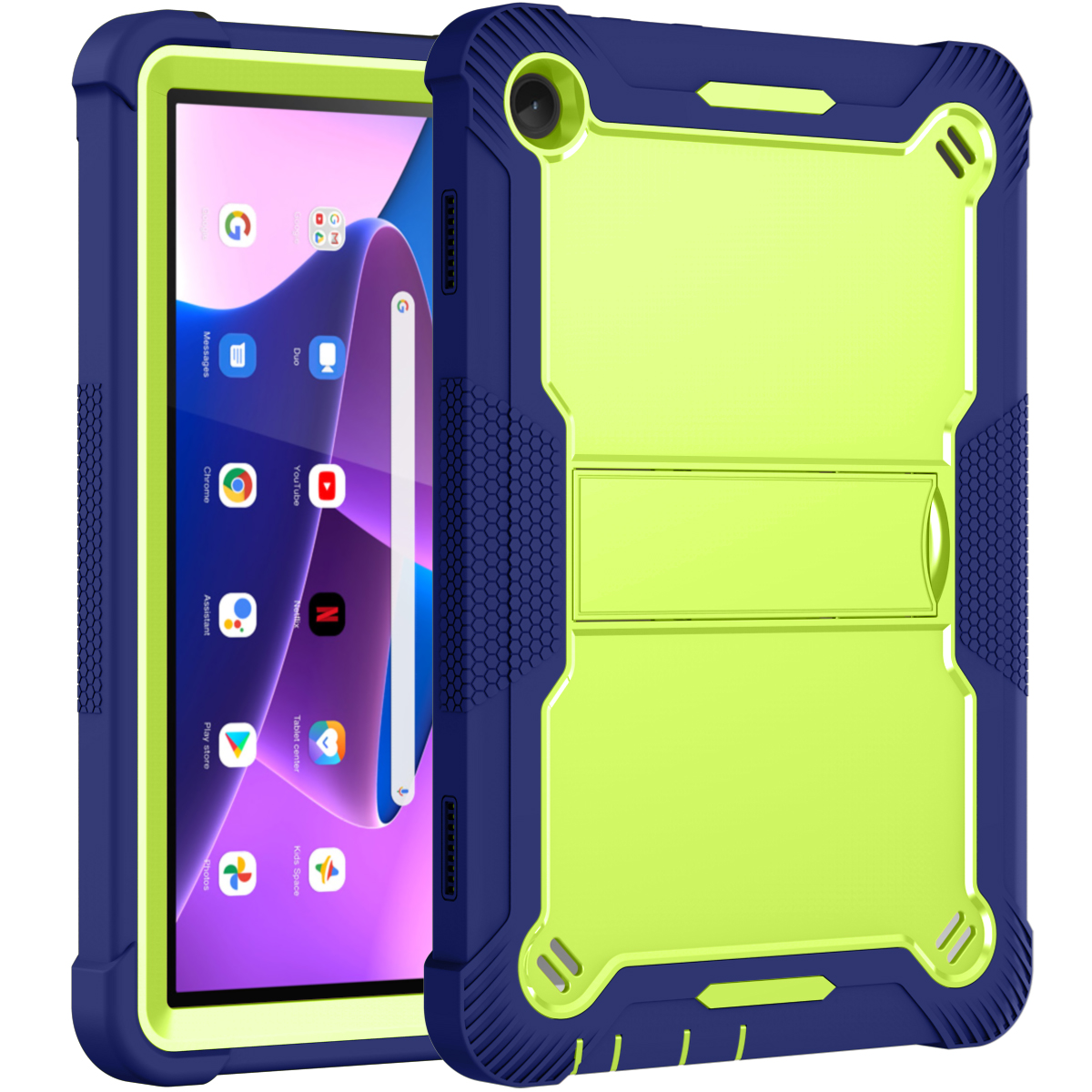 TOZIZO Rugged Shockproof Tablet Case for Lenovo Tab M10 HD Gen 3 10.1 inch with Kickstand - Hybrid PC+Silicone