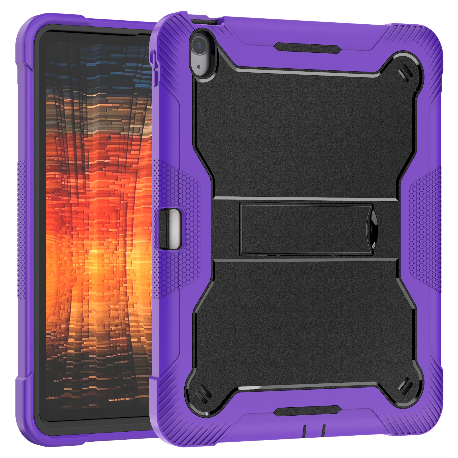 TOZIZO Purple Black Rugged Case for iPad Air 13 with Foldable Landscape Stand | E-Commerce Reseller & Wholesale Supply