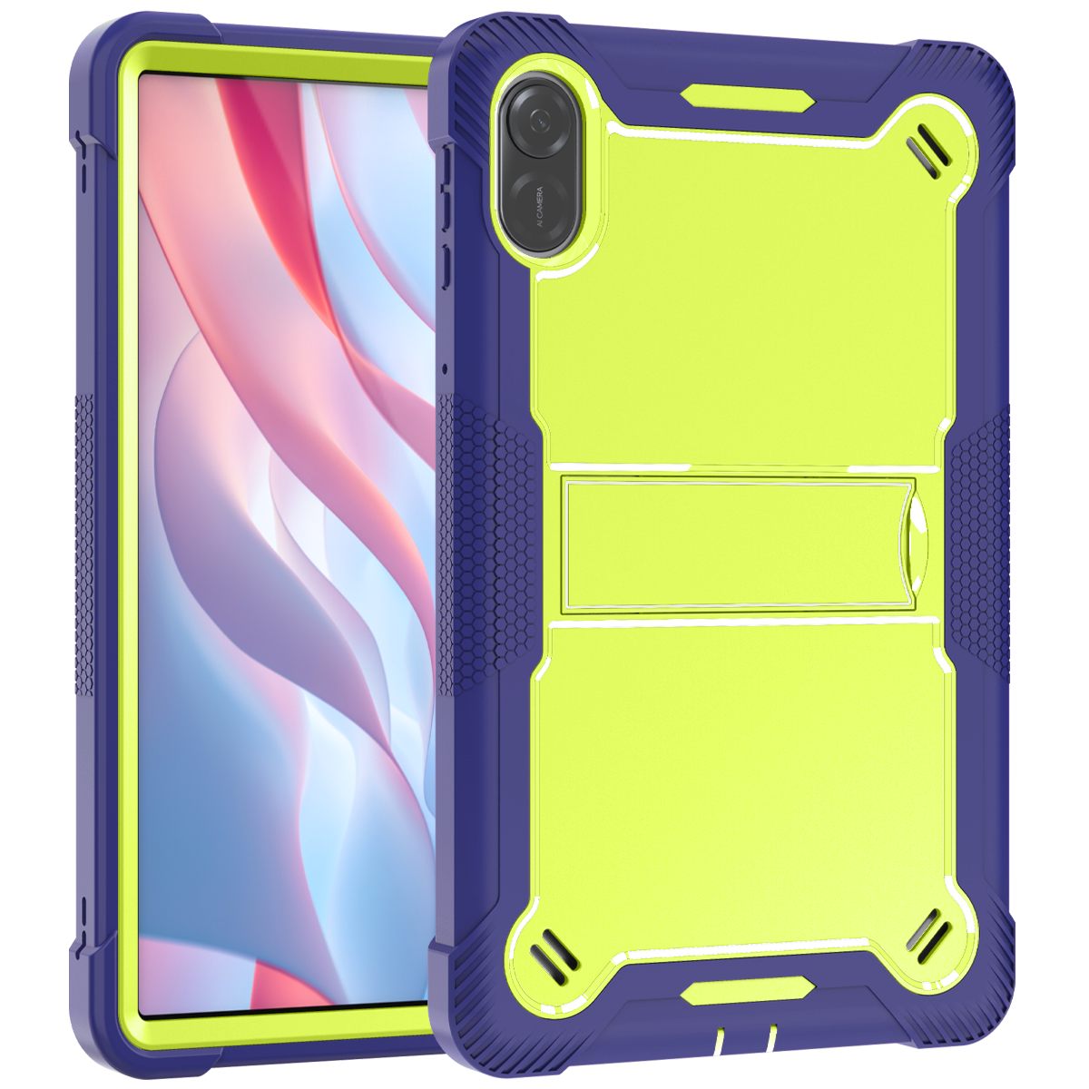 TOZIZO Navy Blue Industrial Case for Honor Pad X9 | Foldable Landscape Kickstand, 3-in-1 Silicone PC Rugged Cover for Field Service, Engineering & Warehouse Teams