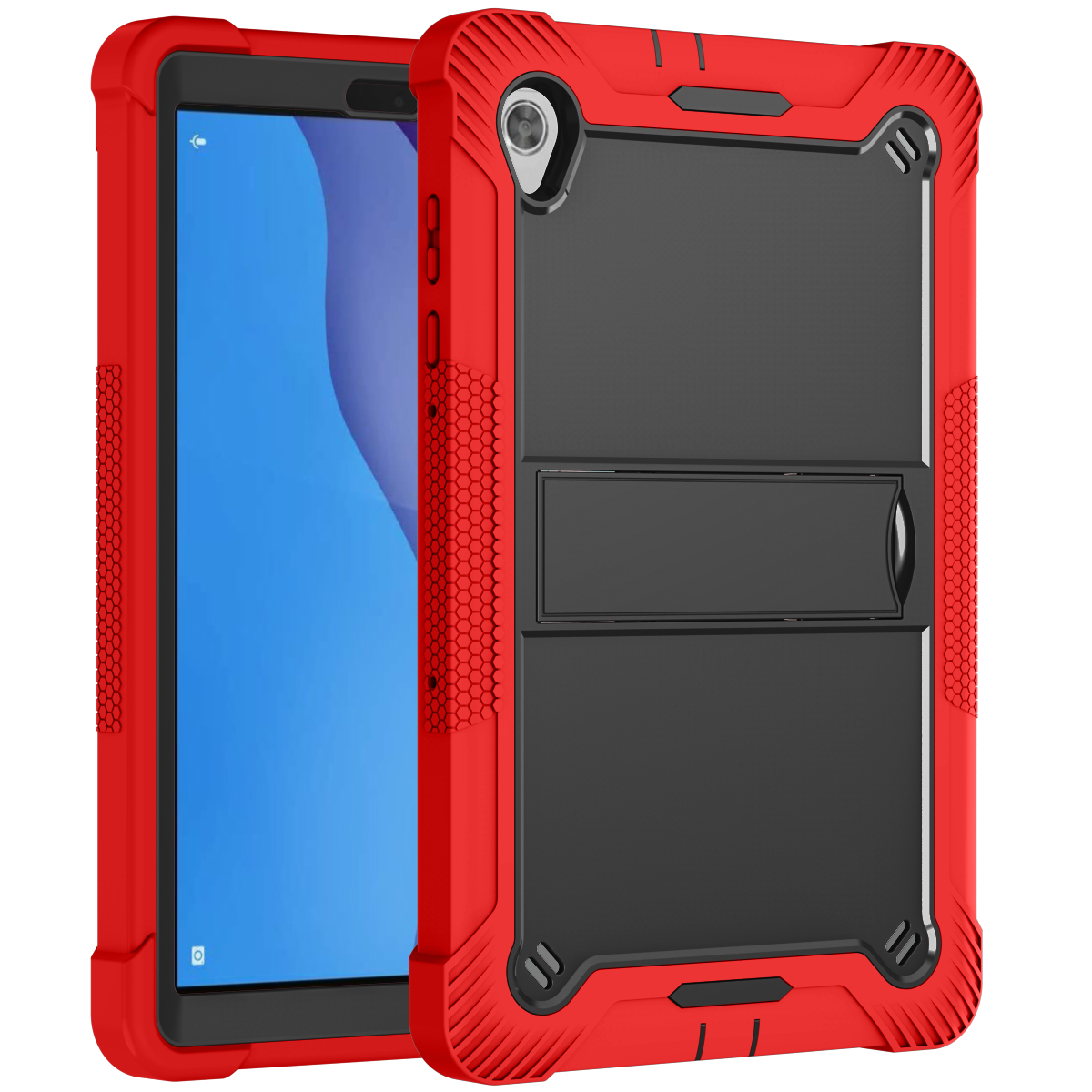 TOZIZO Red Black Rugged Armor for Lenovo M10 HD X306 | Shockproof Silicone PC Case for Wholesale