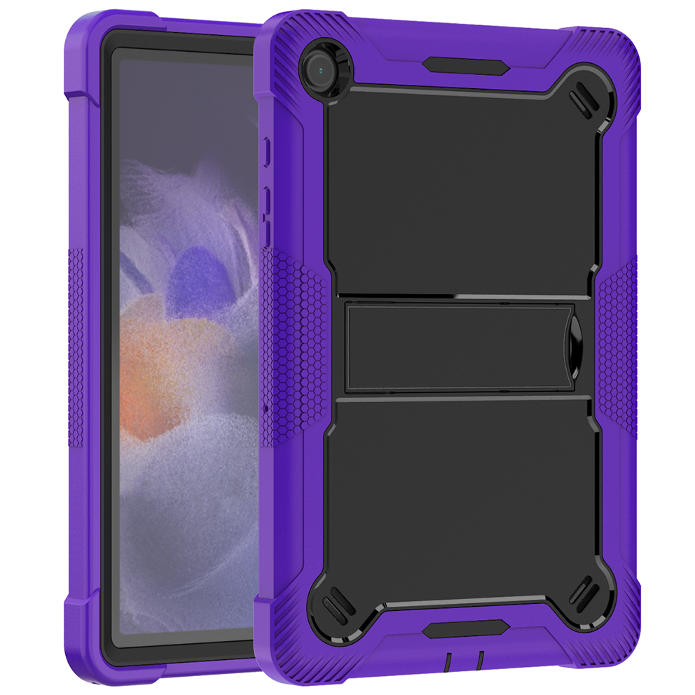 TOZIZO Purple Black Armor Case for Samsung Tab A9 Plus, 3-Layer Rugged PC Silicone Protective Cover with Foldable Landscape Kickstand for B2B Distribution