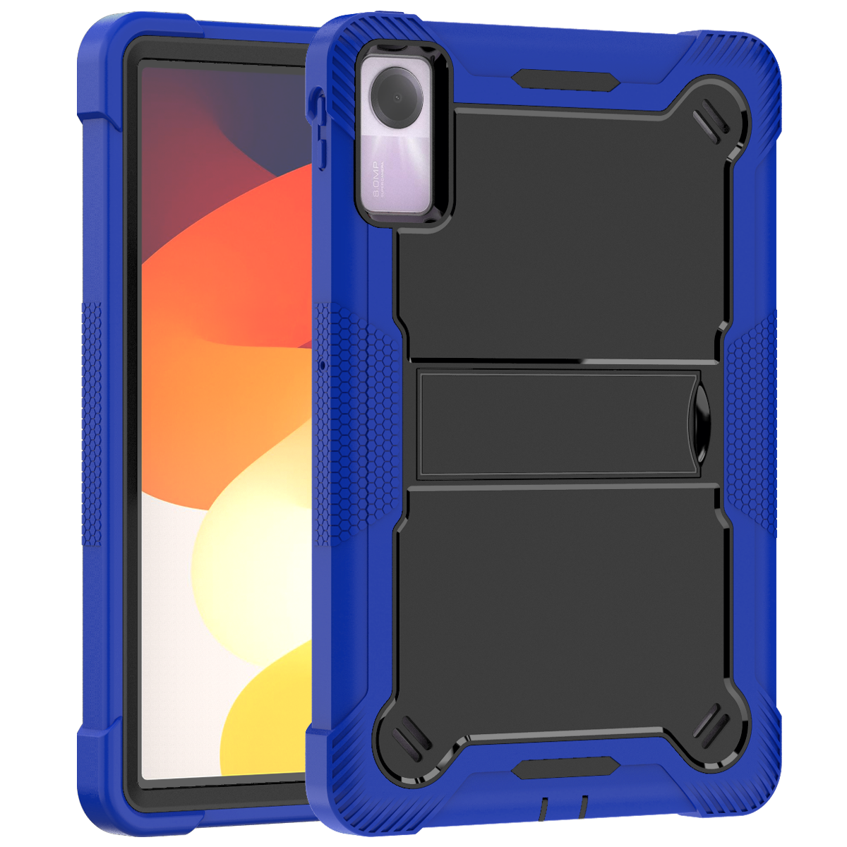 TOZIZO Dark Blue Protective Tablet Case for Xiaomi Redmi Pad SE | 3-Part Drop-Resistant Landscape Stand Cover for Education Supply