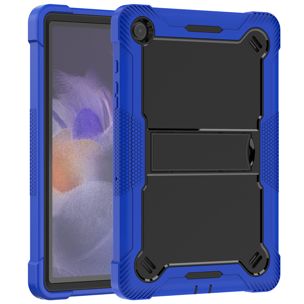TOZIZO Dark Blue Commercial Protective Case for Samsung Tab A9 Plus, 3-Layer Shock-Absorbing PC Silicone Cover with Foldable Landscape Stand