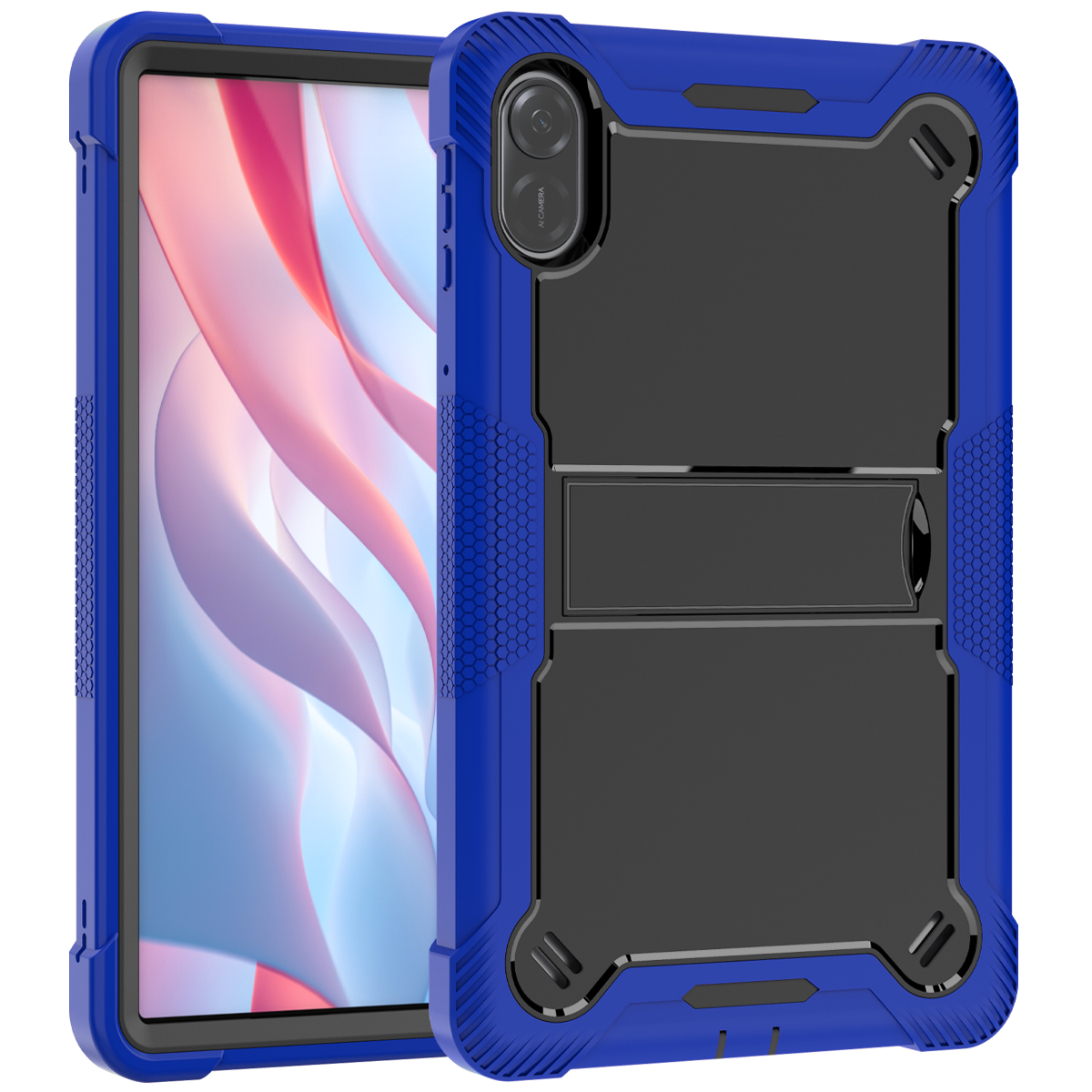 TOZIZO Dark Blue Business Protective Case for Honor Pad X9 | Foldable Multi-Angle Landscape Stand, Silicone PC Hybrid Cover for Corporate IT & Institutional Supply