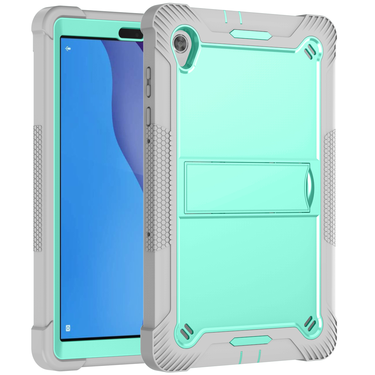 TOZIZO Grey Mint Anti-Slip Case for Lenovo M10 HD X306 | Silicone PC Protective Cover for OEM Orders