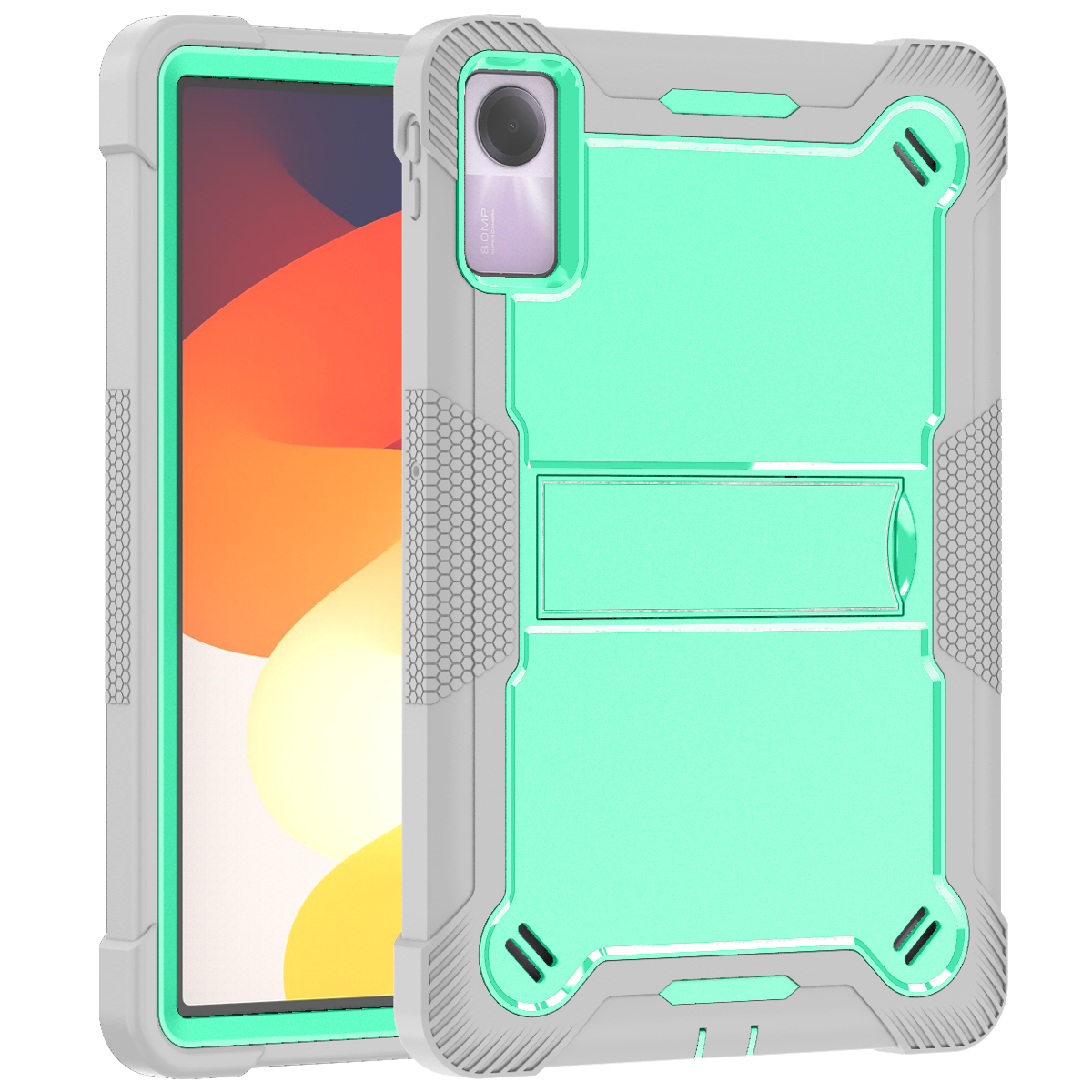 TOZIZO Grey Mint 3-in-1 Protective Case for Xiaomi Redmi Pad SE | Anti-Slip Drop-Resistant Foldable Stand OEM/ODM Supply