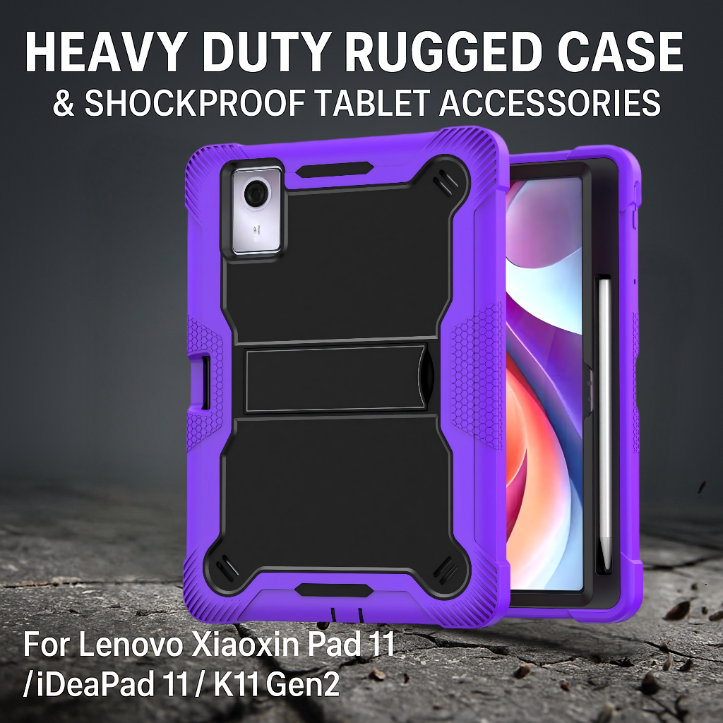 Heavy Duty Rugged Case & Shockproof Tablet Accessories for Lenovo Xiaoxin Pad 11 / iDeaPad 11 / K11 Gen2