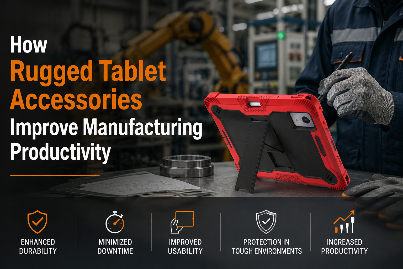 How Rugged Tablet Accessories Improve Manufacturing Productivity