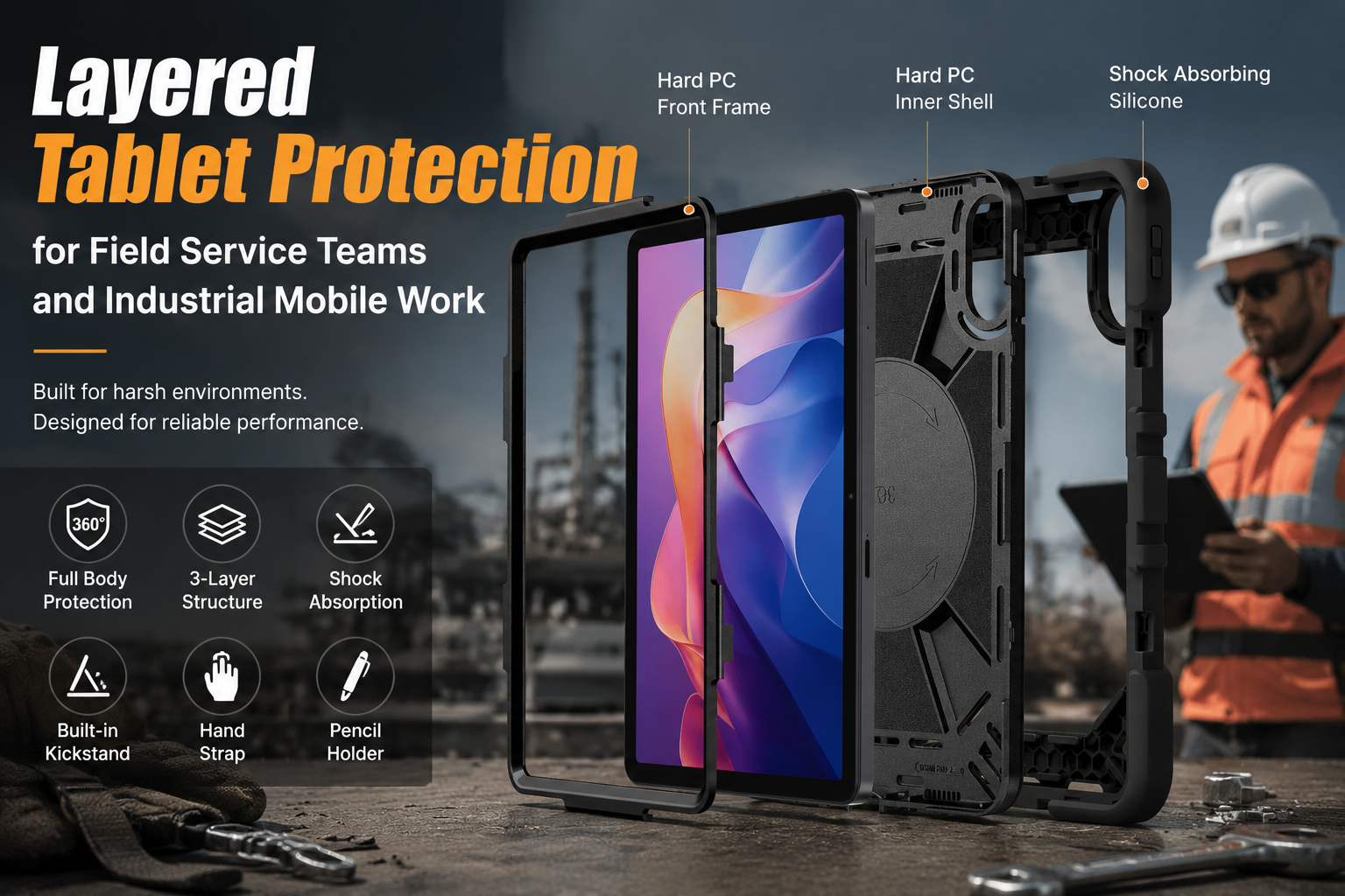 Layered Tablet Protection for Field Service Teams and Industrial Mobile Work