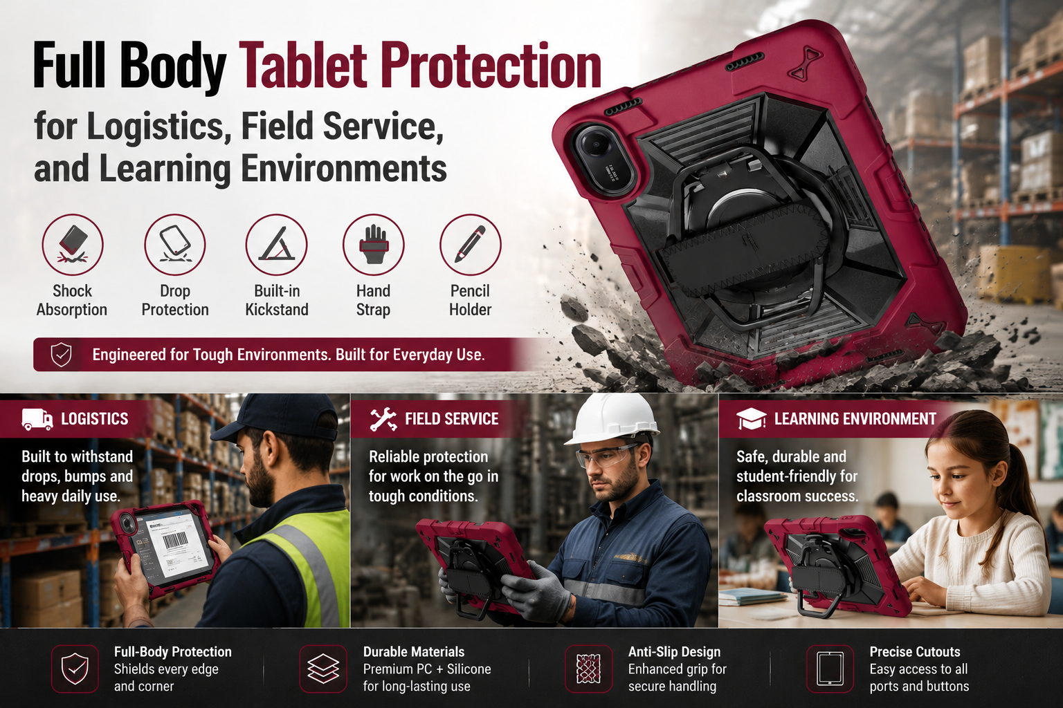 Full Body Tablet Protection for Logistics, Field Service, and Learning Environments