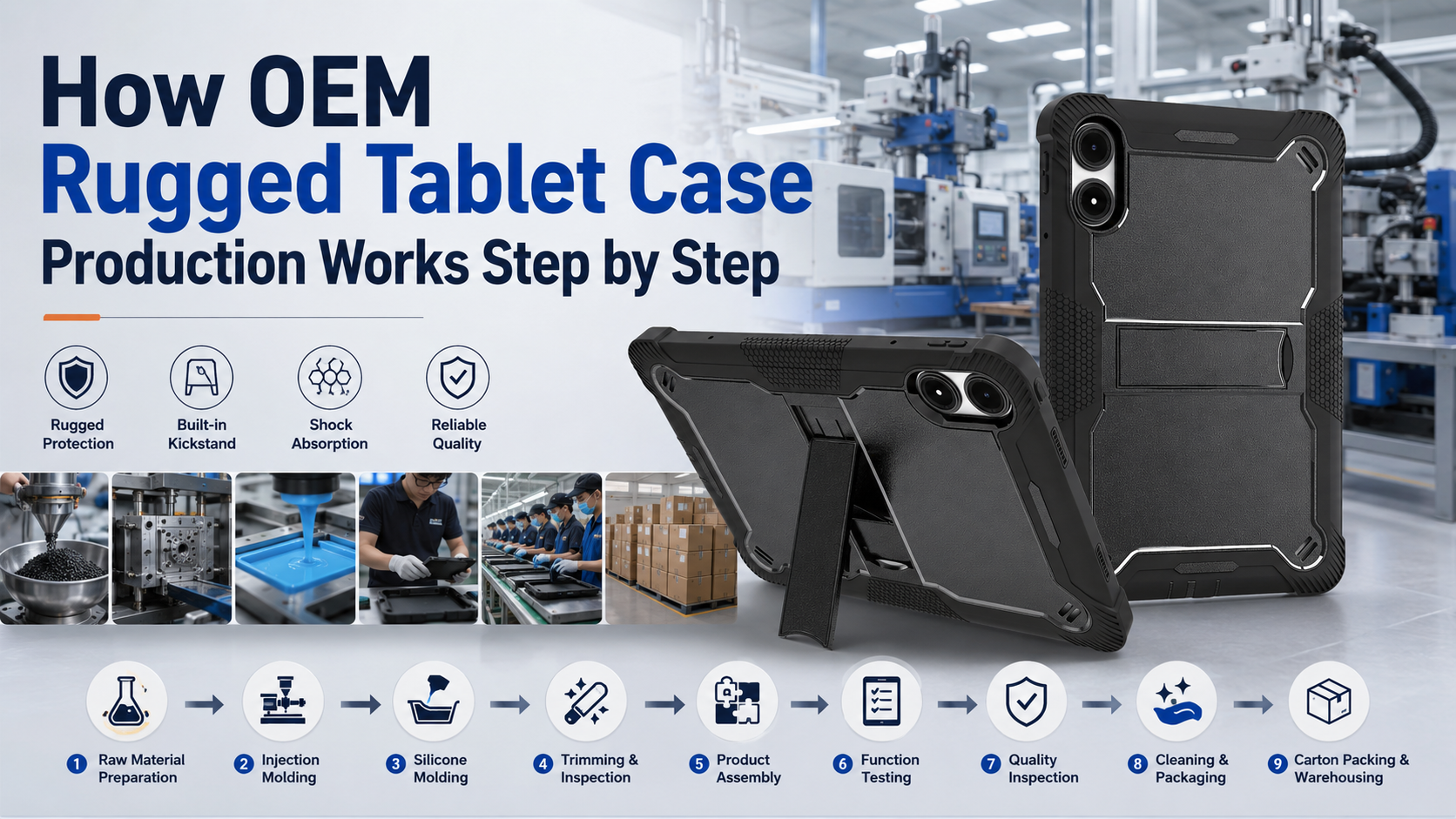 How OEM Rugged Tablet Case Production Works Step by Step