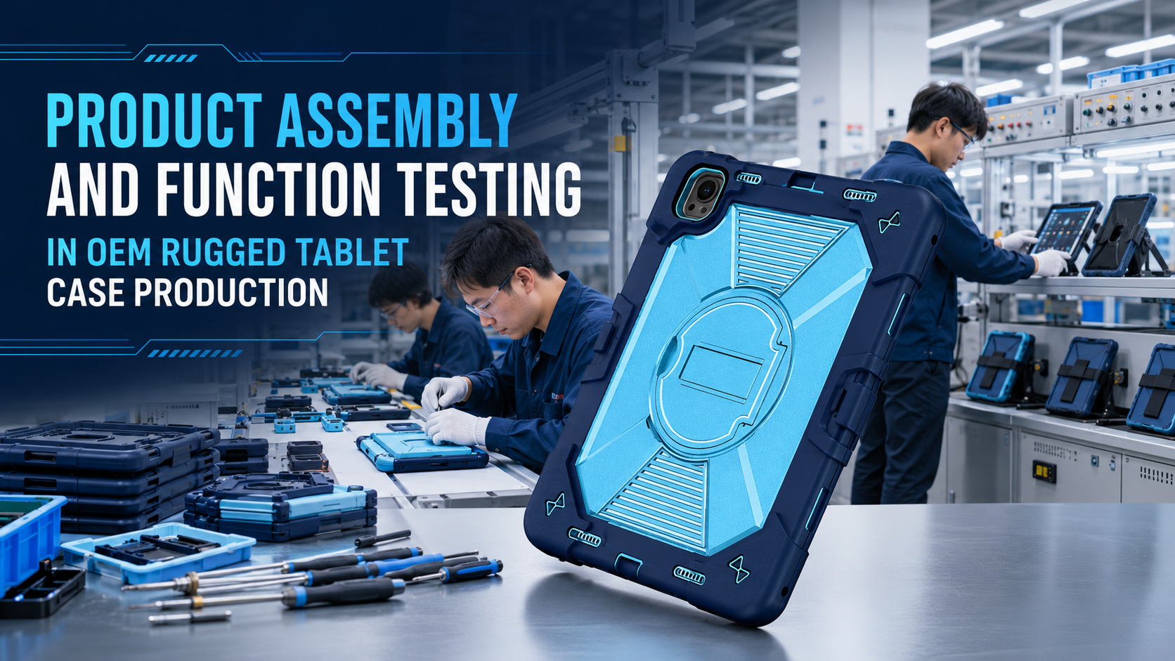 Product Assembly and Function Testing in OEM Rugged Tablet Case Production