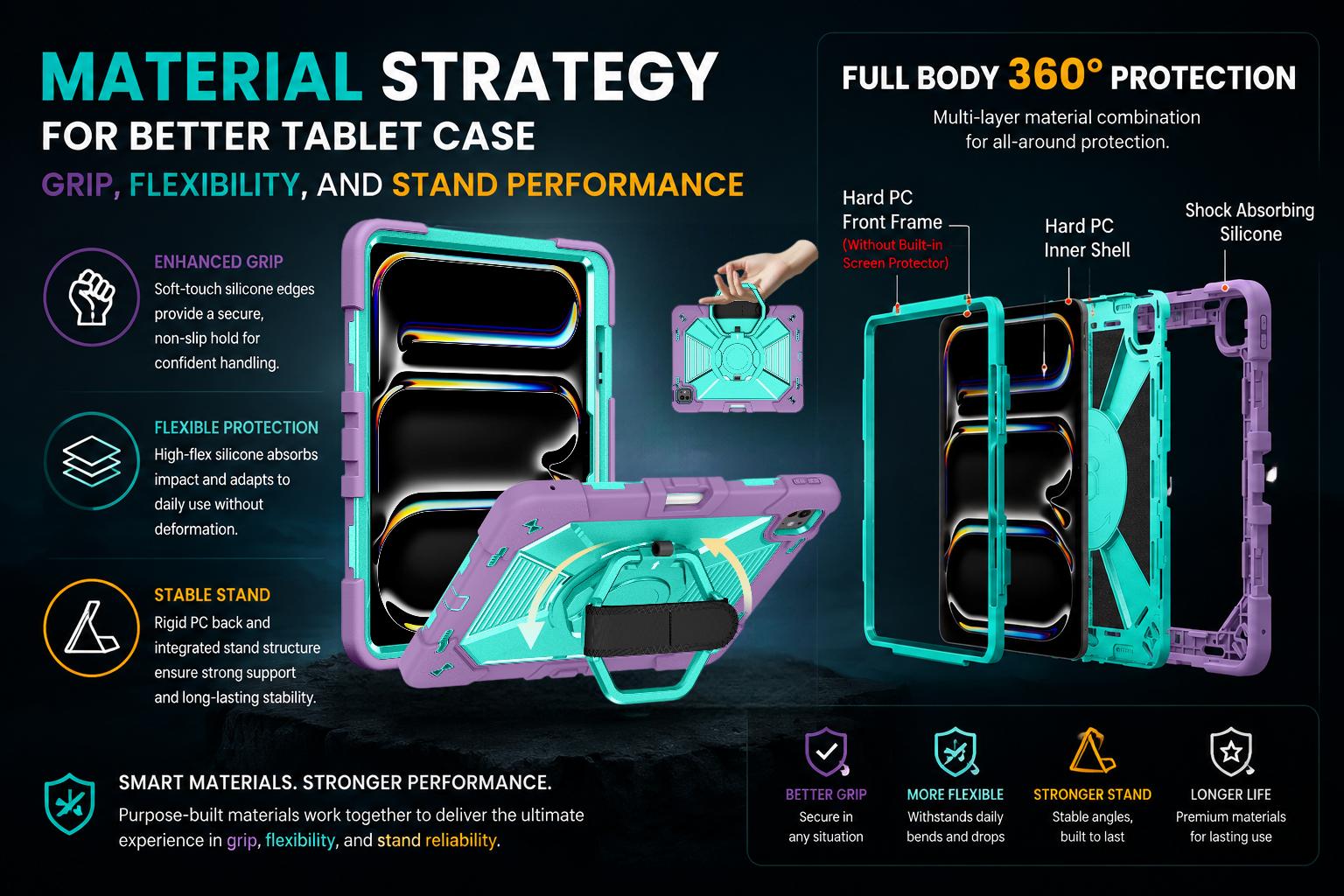 Material Strategy for Better Tablet Case Grip, Flexibility, and Stand Performance