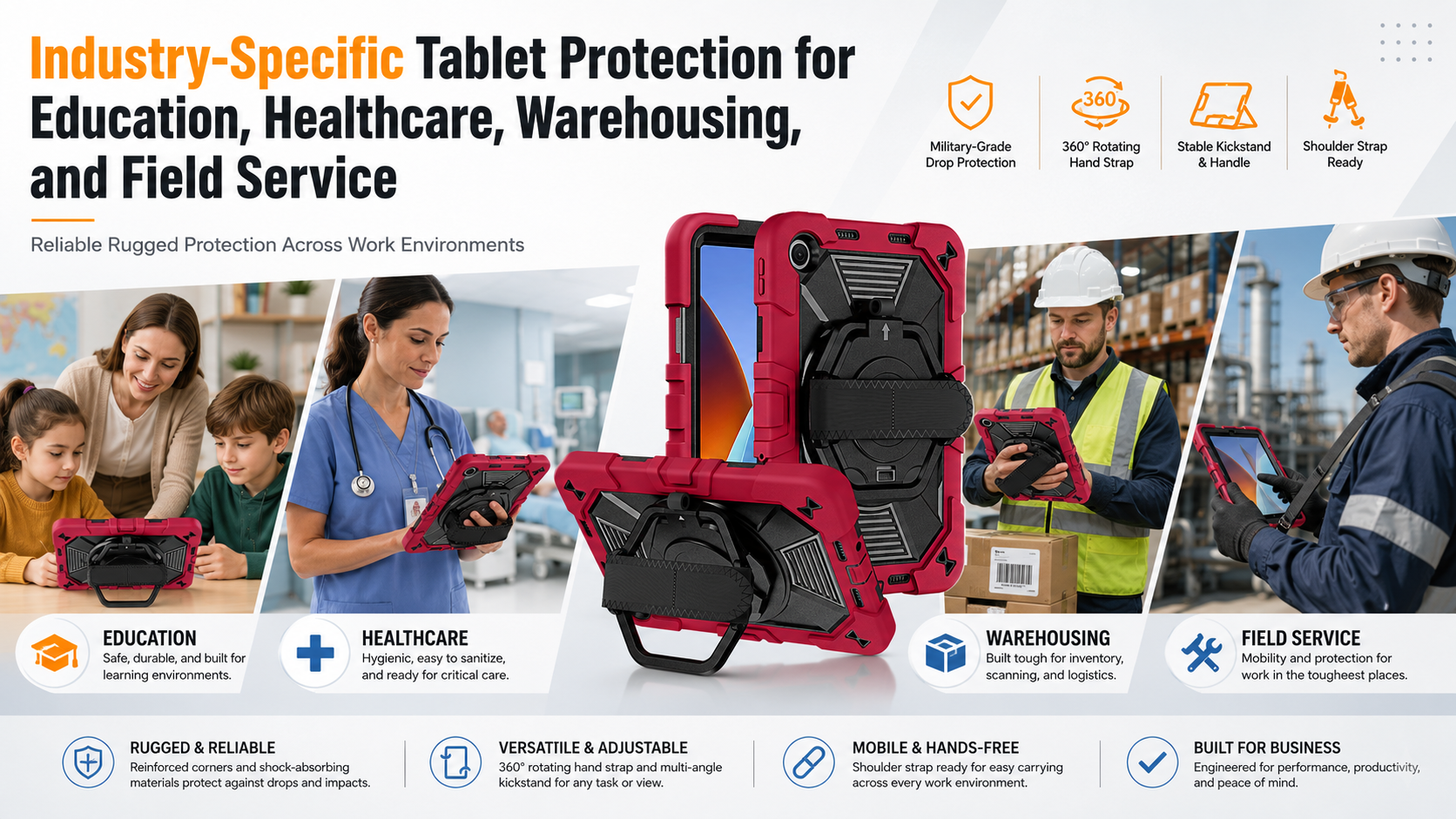 Industry-Specific Tablet Protection for Education, Healthcare, Warehousing, and Field Service