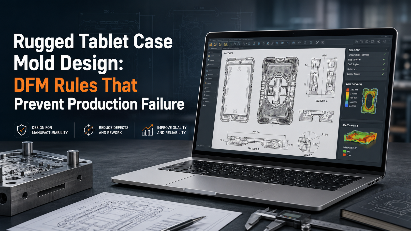 Rugged Tablet Case Mold Design: DFM Rules That Prevent Production Failure