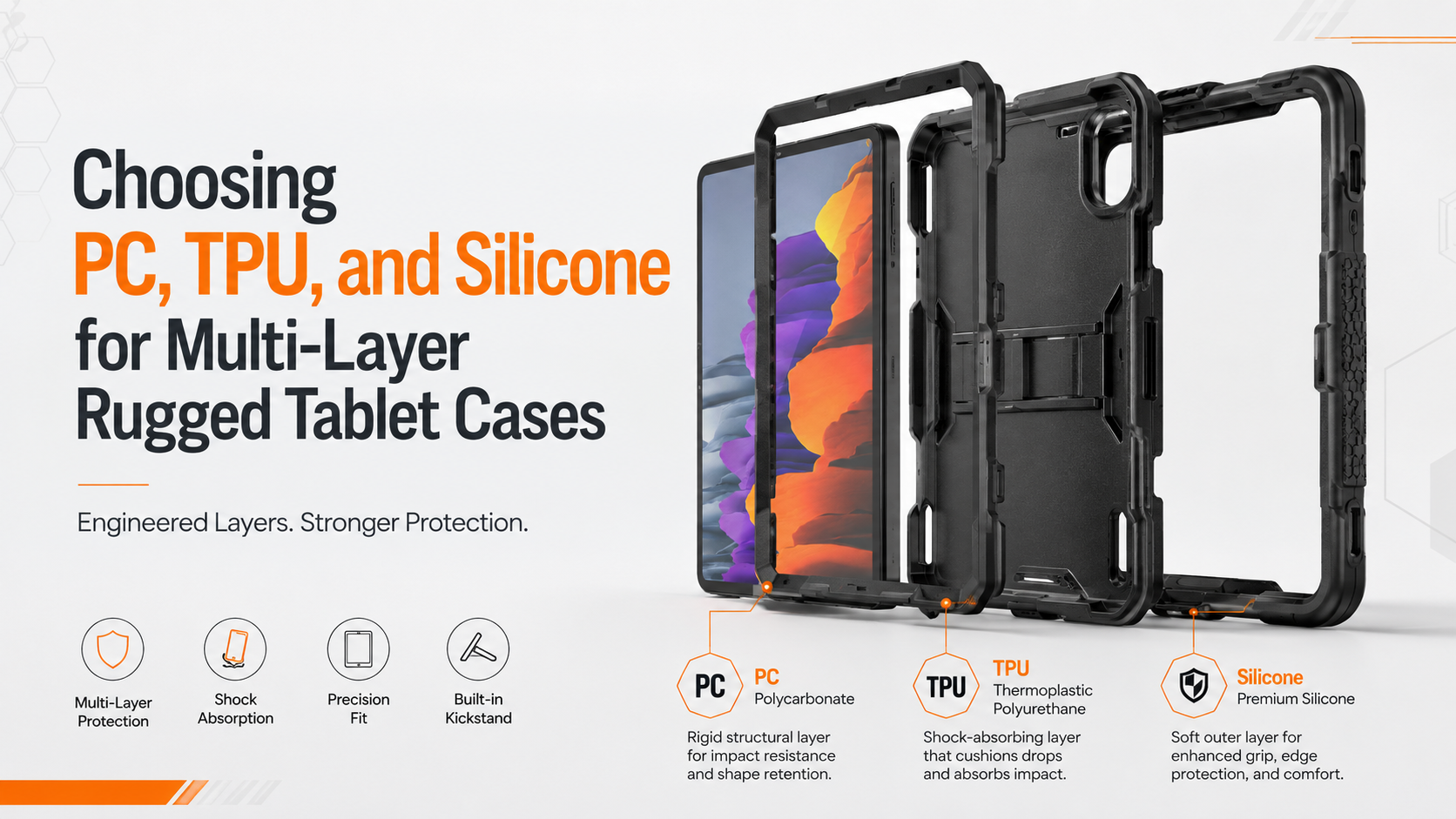 Choosing PC, TPU, and Silicone for Multi-Layer Rugged Tablet Cases