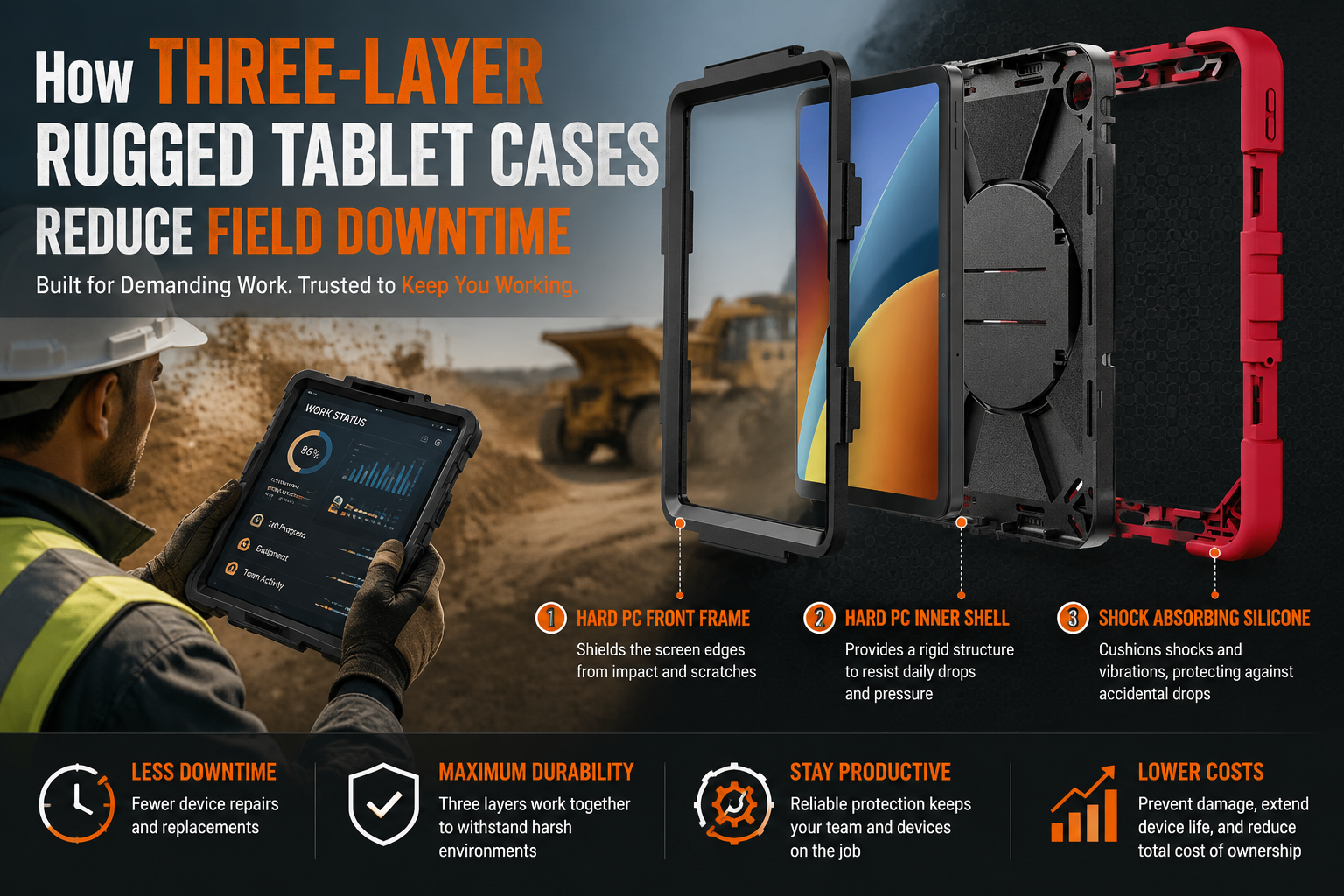 How Three-Layer Rugged Tablet Cases Reduce Field Downtime