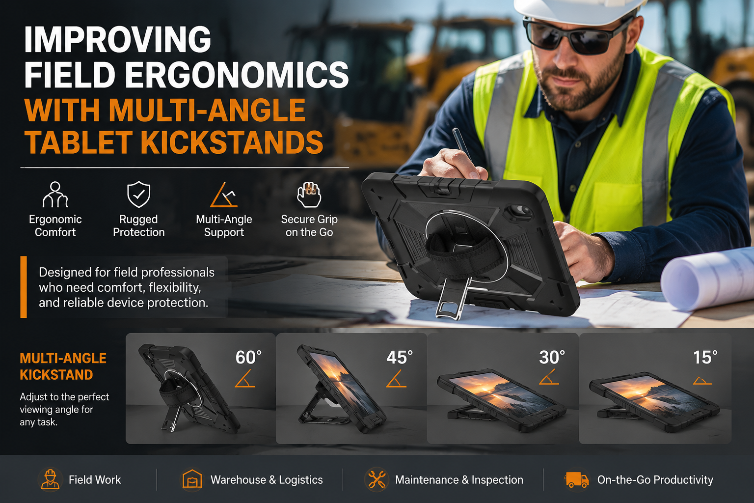 Improving Field Ergonomics with Multi-Angle Tablet Kickstands