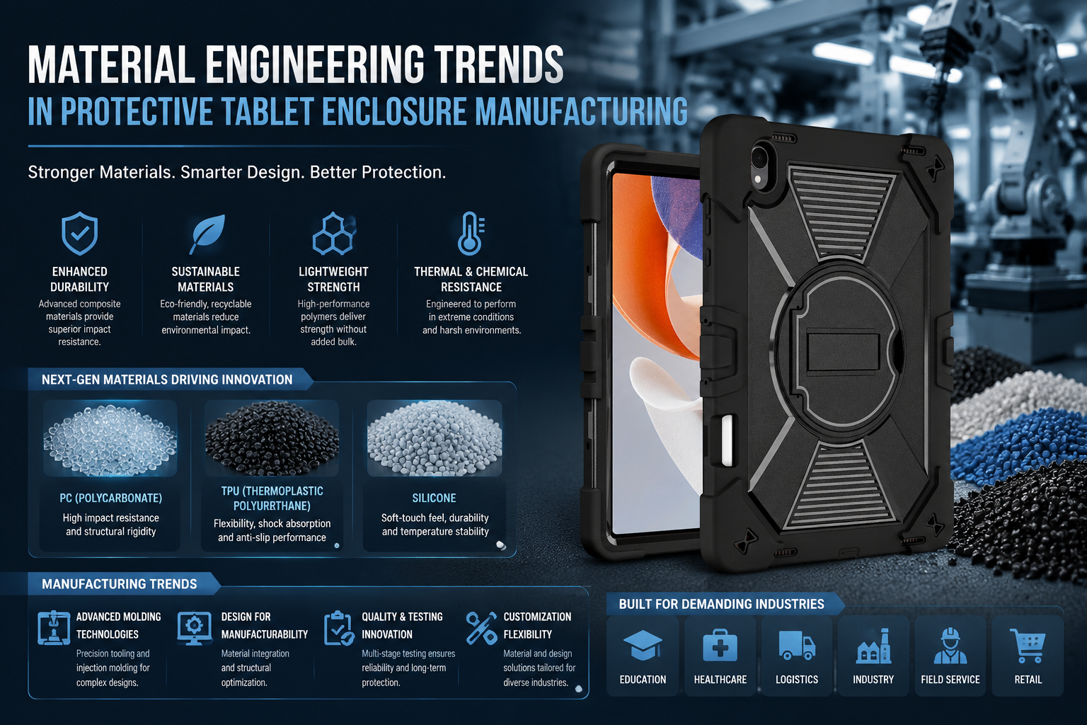 Material Engineering Trends in Protective Tablet Enclosure Manufacturing