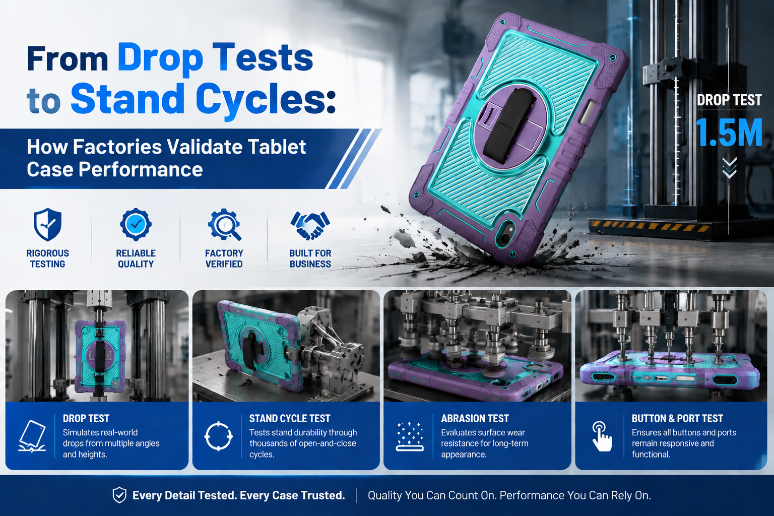 From Drop Tests to Stand Cycles: How Factories Validate Tablet Case Performance