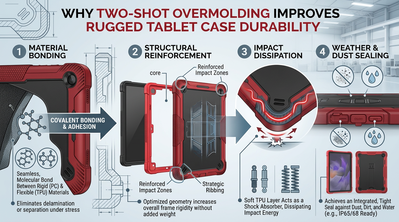 Why Two-Shot Overmolding Improves Rugged Tablet Case Durability