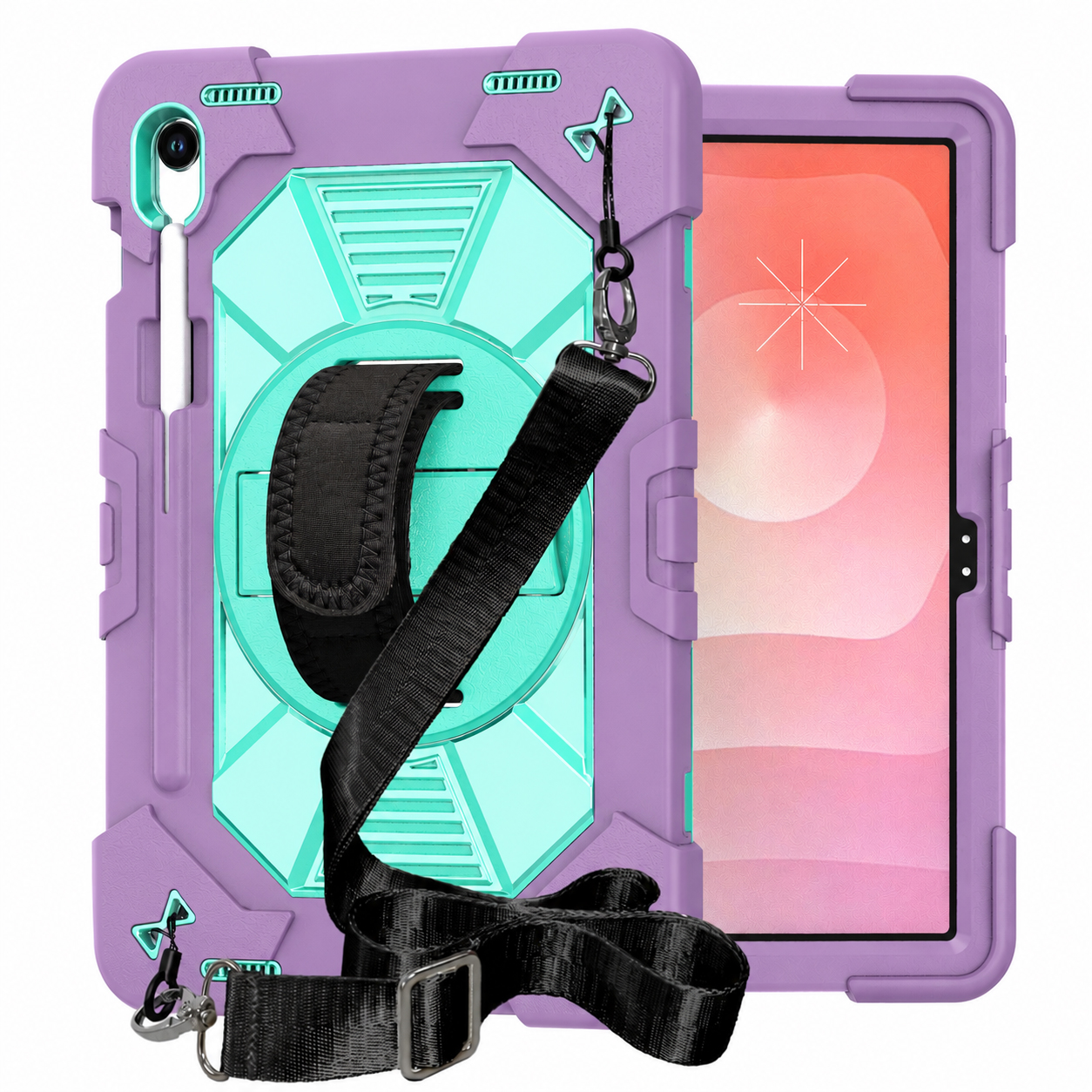 TOZIZO for Samsung S10/S10 Lite Purple Mint Hybrid Case with Multi-Angle Foldable Stand