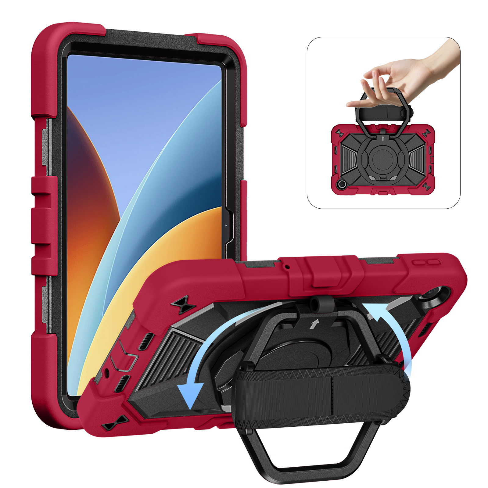 TOZIZO Wine Red Business Case for Redmi Pad 2 SE 9.7 Inch | Hand & Shoulder Straps