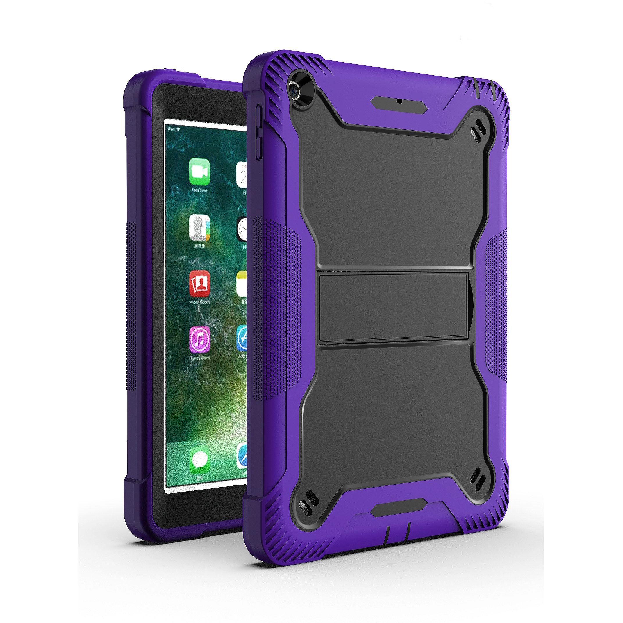 TOZIZO Purple Black Impact-Resistant Armor Case for iPad 5th/6th Generation | B2B Procurement Cover