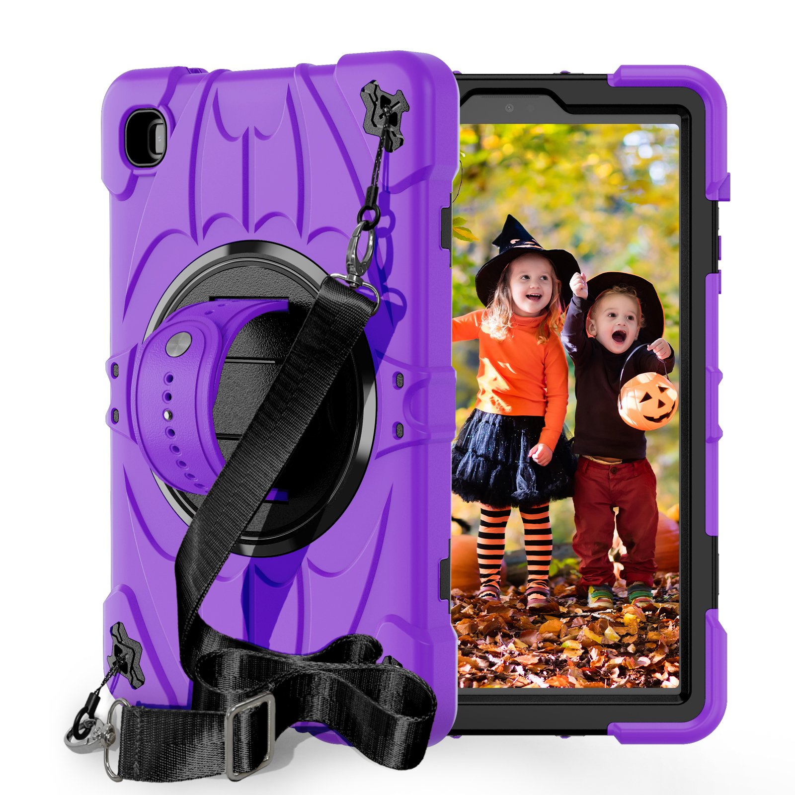 TOZIZO Drop Proof Rugged Tablet Case for Samsung Galaxy Tab A7 Lite T220/T225 | 3-Layer Heavy Duty Survivor Shockproof Case with Kickstand & Hand Strap